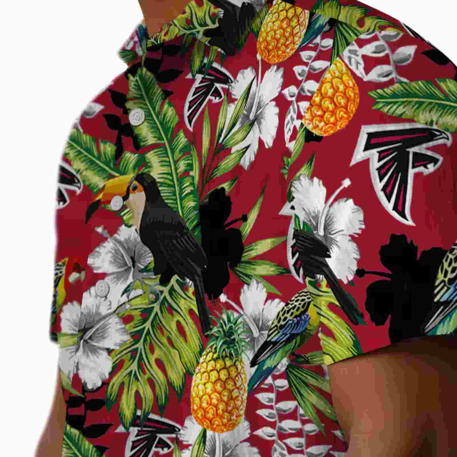 custom atlanta falcons tropical toucan red green hawaiian shirt trendy