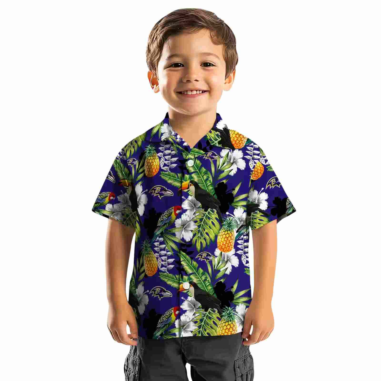 custom baltimore ravens tropical toucan purple green hawaiian shirt top rated