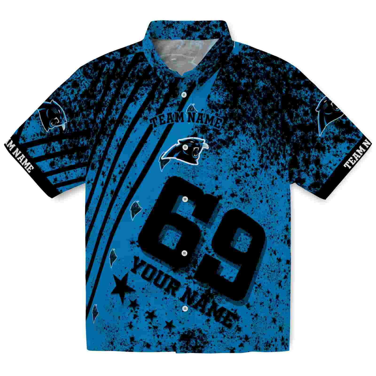 custom carolina panthers star stripes blue hawaiian shirt best selling