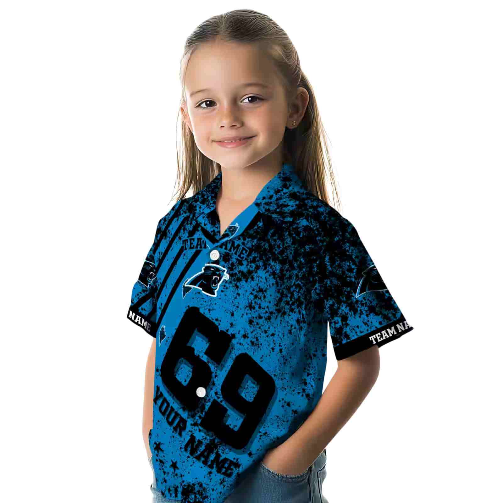 custom carolina panthers star stripes blue hawaiian shirt premium grade