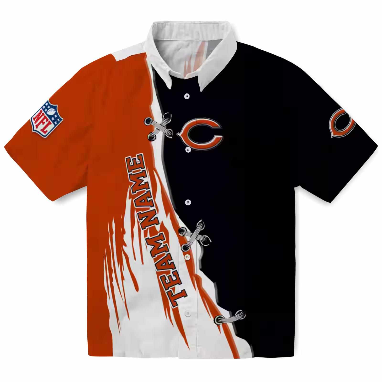 Custom Chicago Bears Edgy Streaks Blue White Hawaiian Shirt