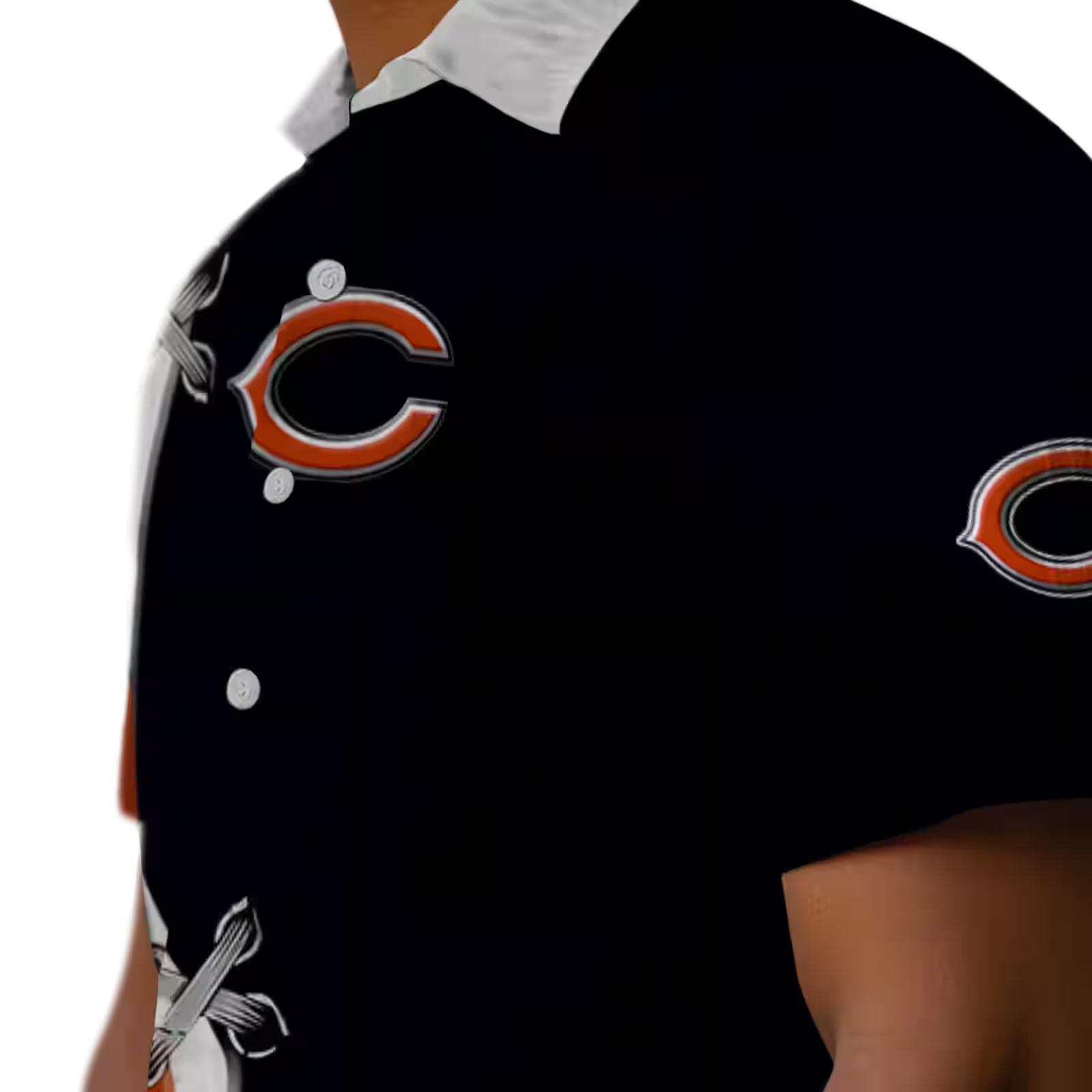 custom chicago bears edgy streaks blue white hawaiian shirt trendy