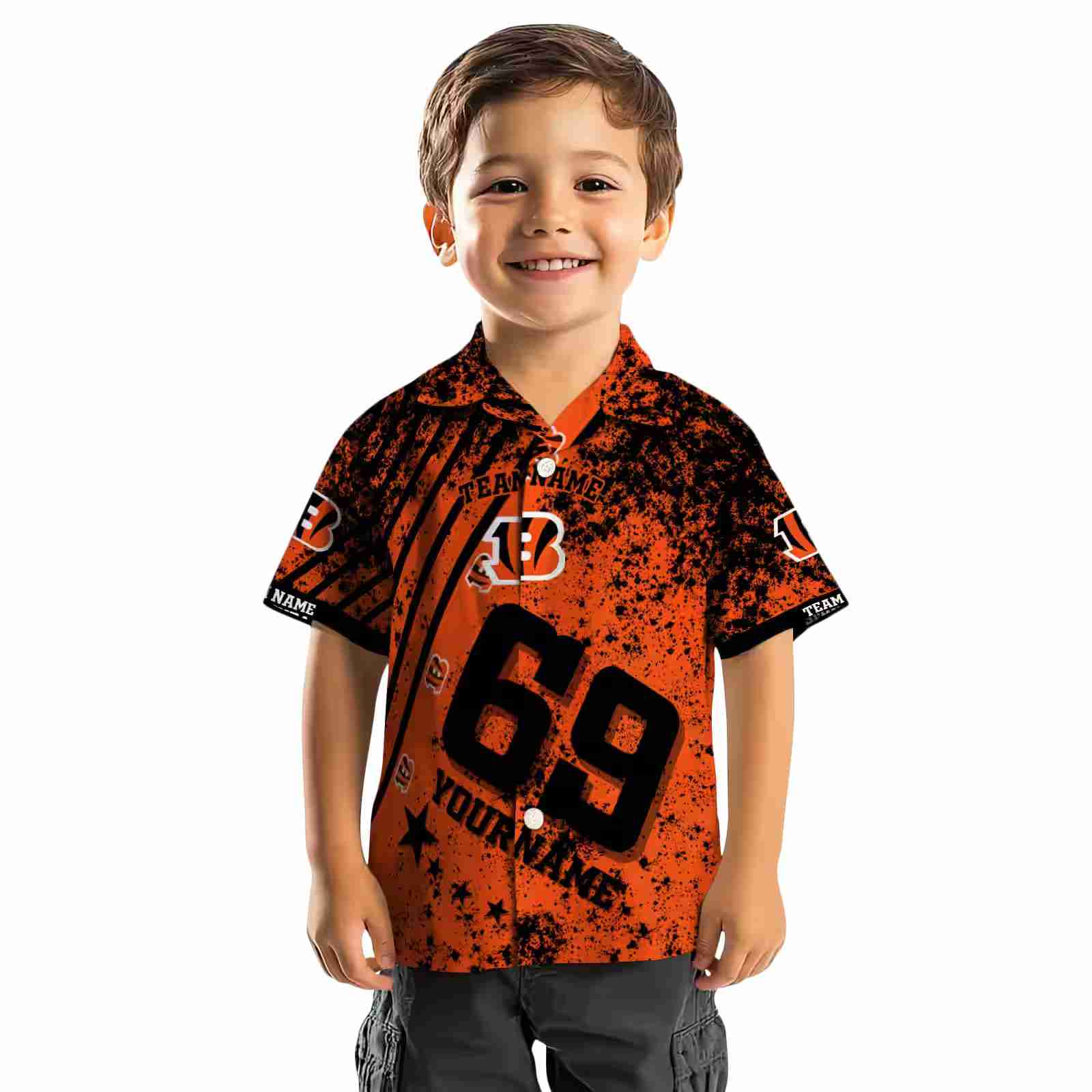 custom cincinnati bengals star stripes orange hawaiian shirt top rated