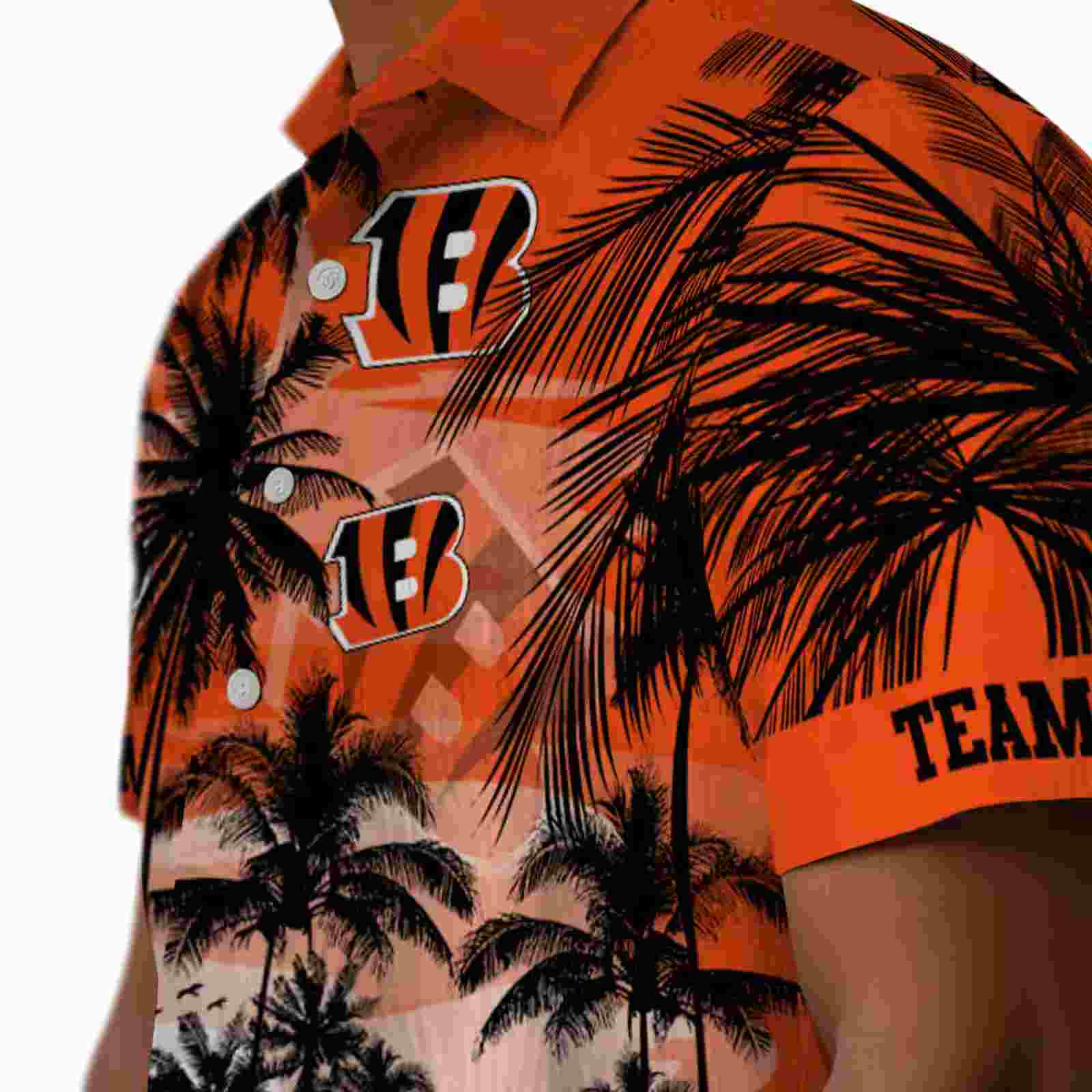 custom cincinnati bengals sunset scene orange black hawaiian shirt trendy