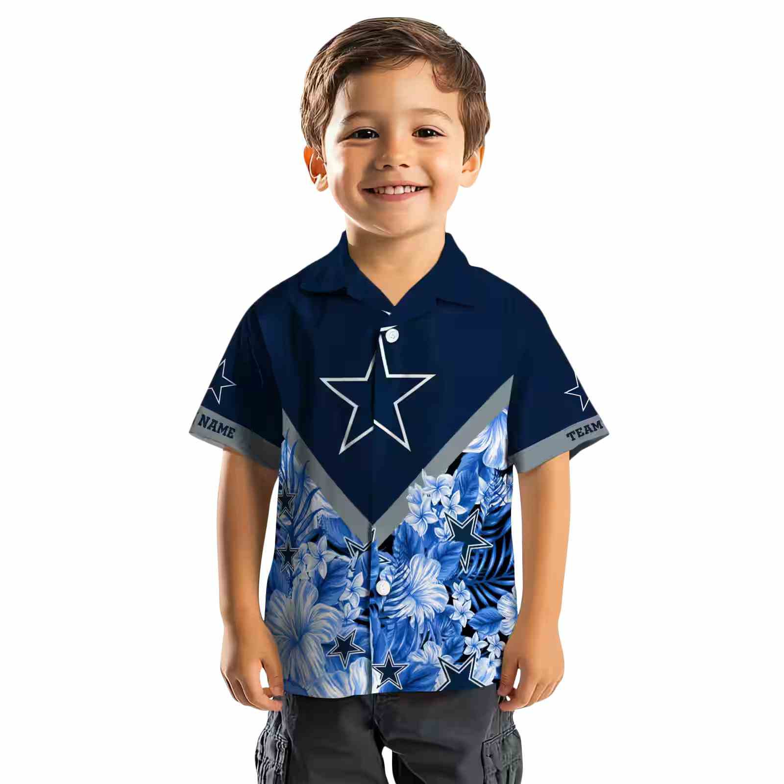 custom dallas cowboys floral chevron blue hawaiian shirt top rated