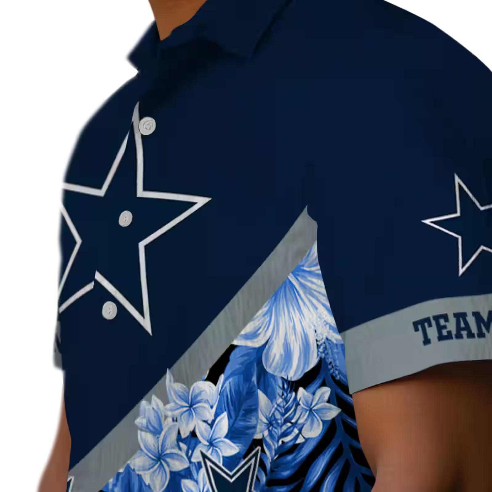 custom dallas cowboys floral chevron blue hawaiian shirt trendy