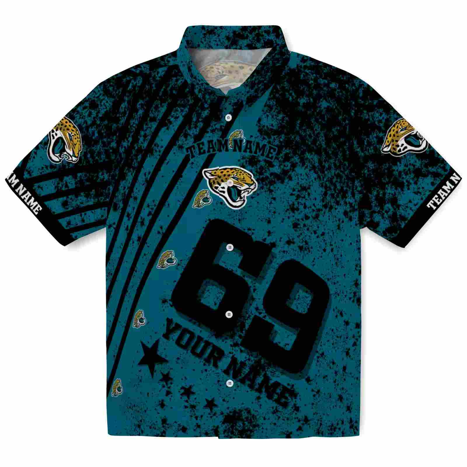 Custom Jacksonville Jaguars Star Stripes Teal Hawaiian Shirt