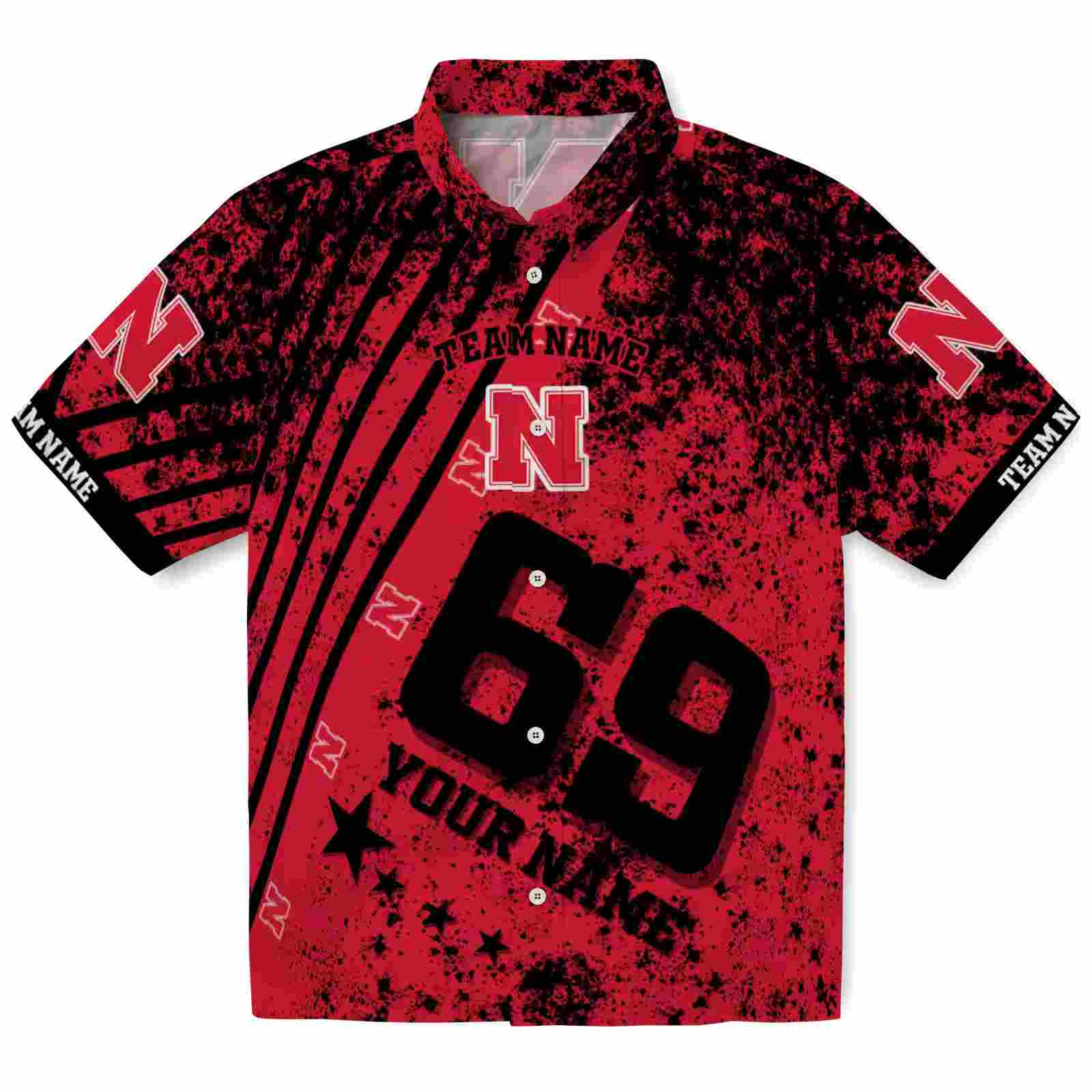 Custom Nebraska Cornhuskers Star Stripes Red Hawaiian Shirt