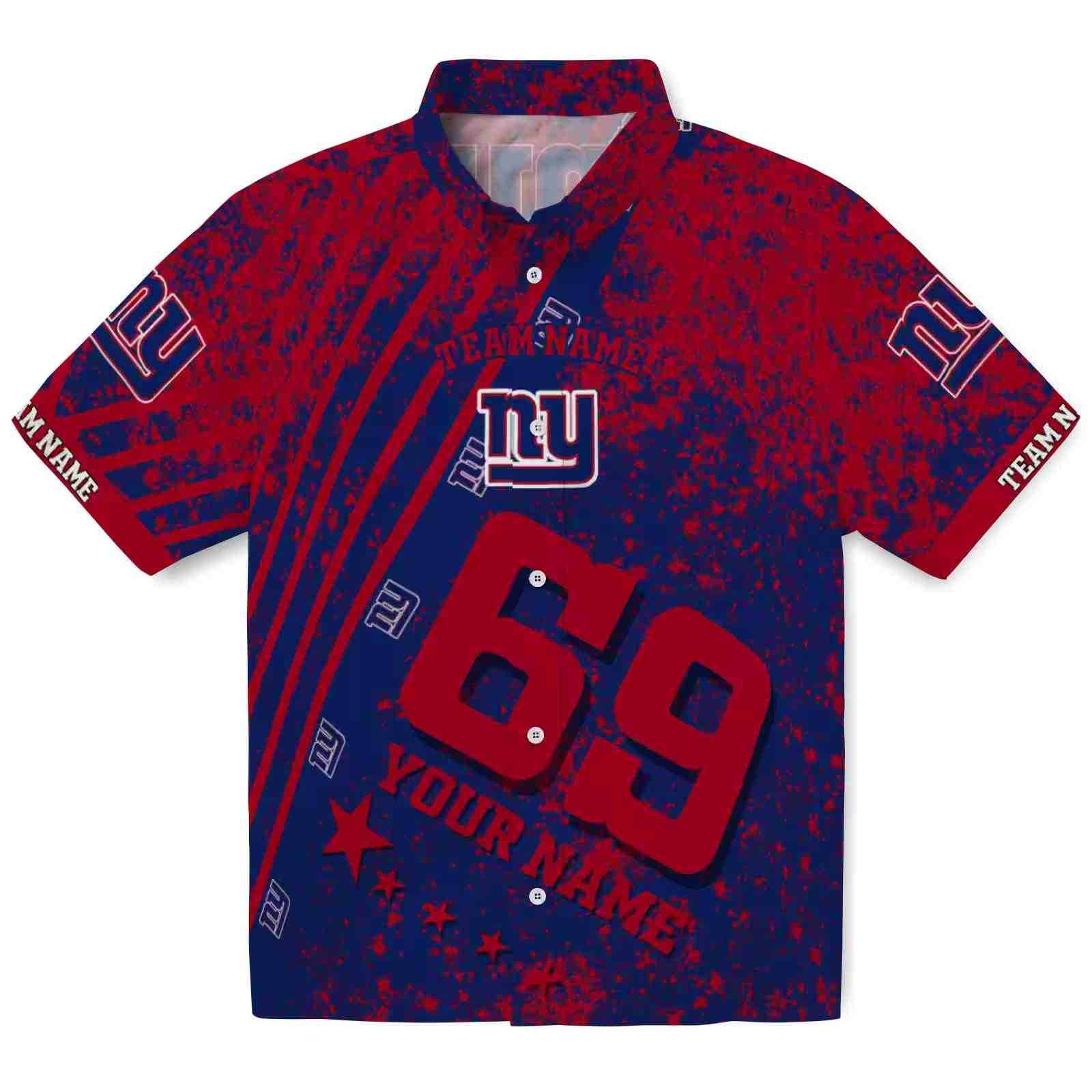 Custom New York Giants Star Stripes Blue Hawaiian Shirt