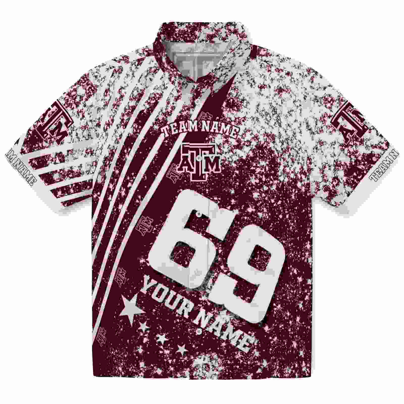 custom texas am aggies star stripes maroon hawaiian shirt best selling