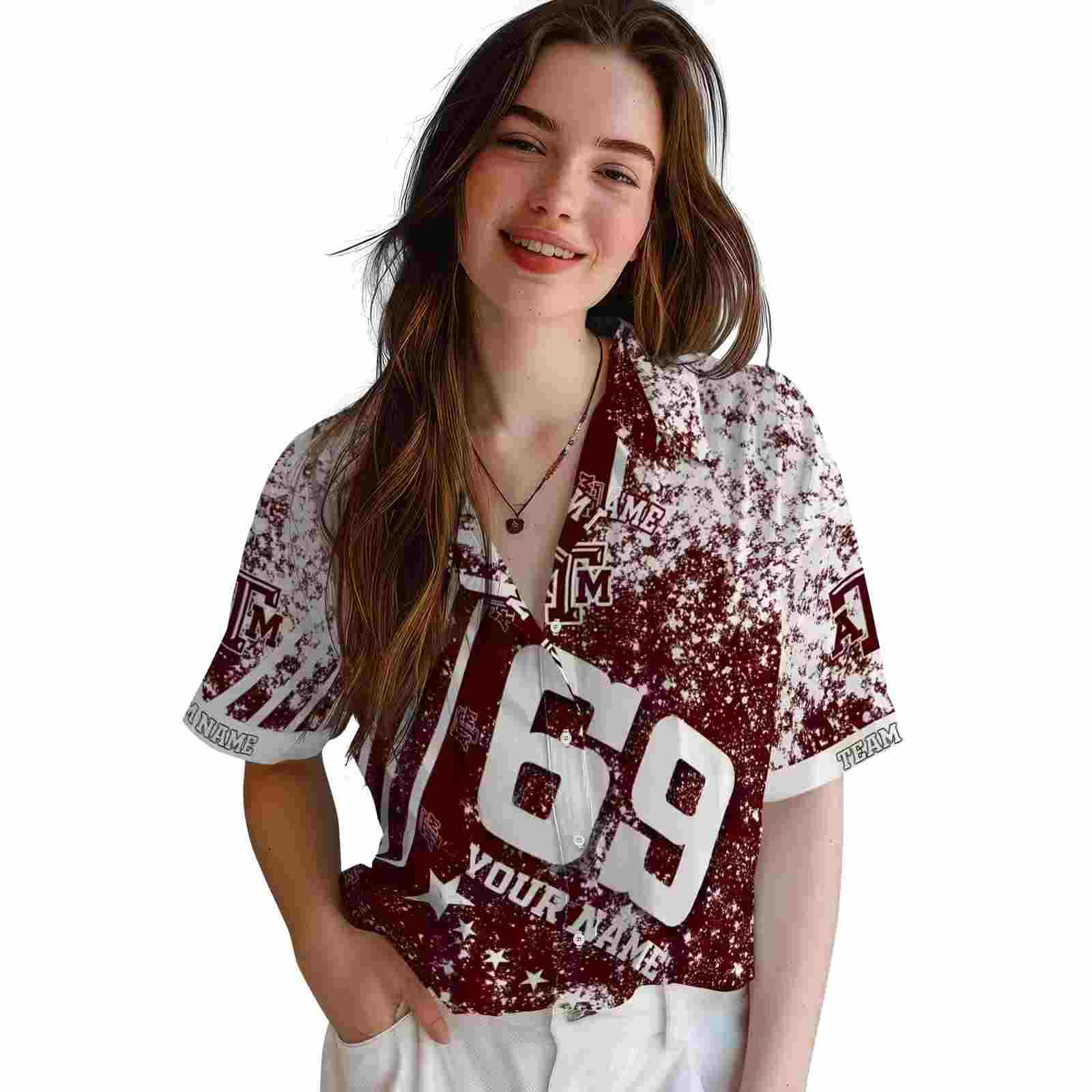 custom texas am aggies star stripes maroon hawaiian shirt latest model