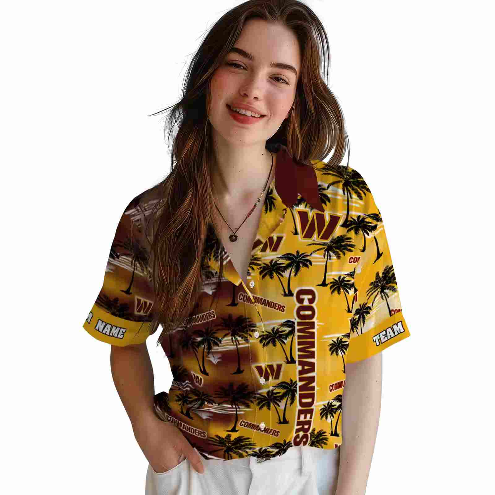 custom washington commanders palm silhouettes burgundy hawaiian shirt latest model