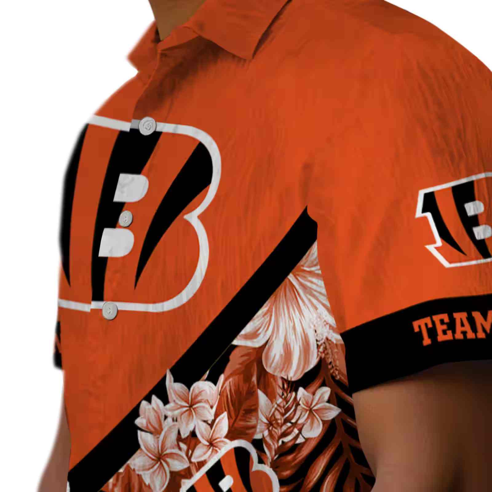 customized cincinnati bengals floral chevron orange hawaiian shirt trendy