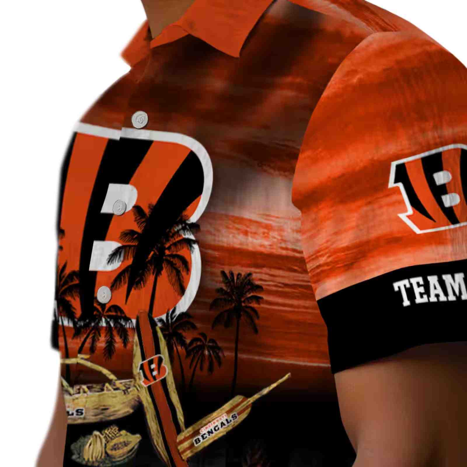 customized cincinnati bengals tropical canoe orange hawaiian shirt trendy