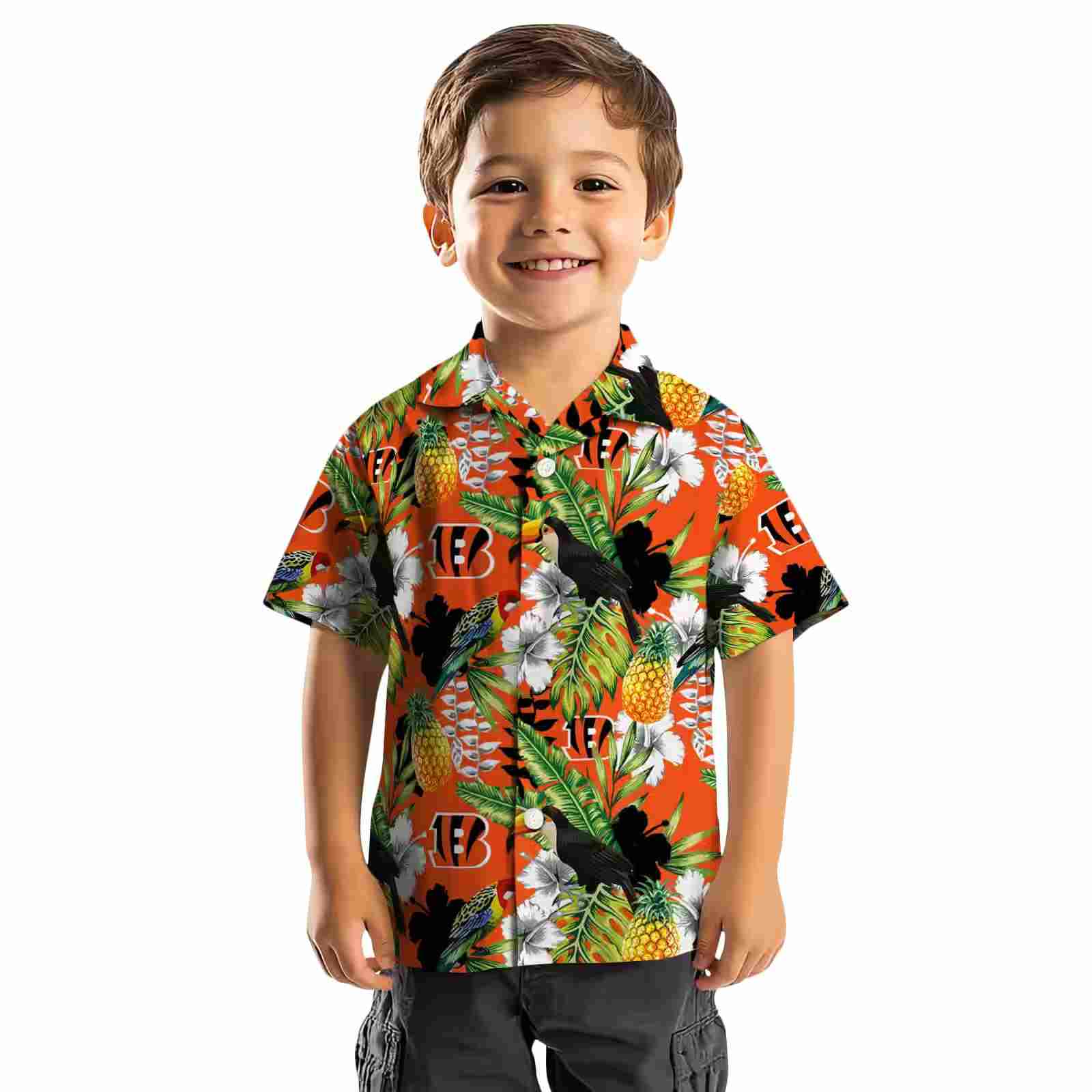 customized cincinnati bengals tropical toucan orange green hawaiian shirt top rated