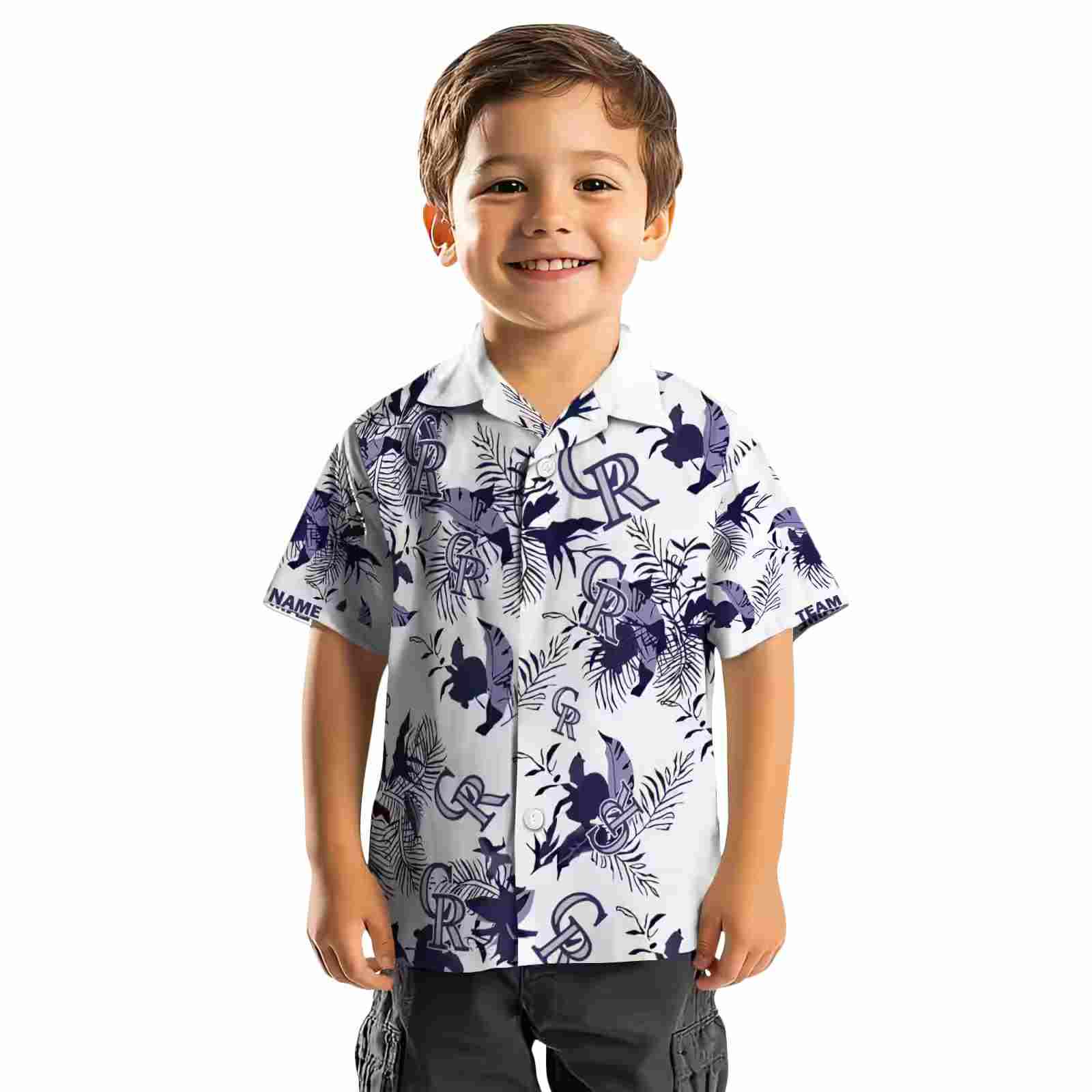 customized colorado rockies botanical theme blue white hawaiian shirt top rated