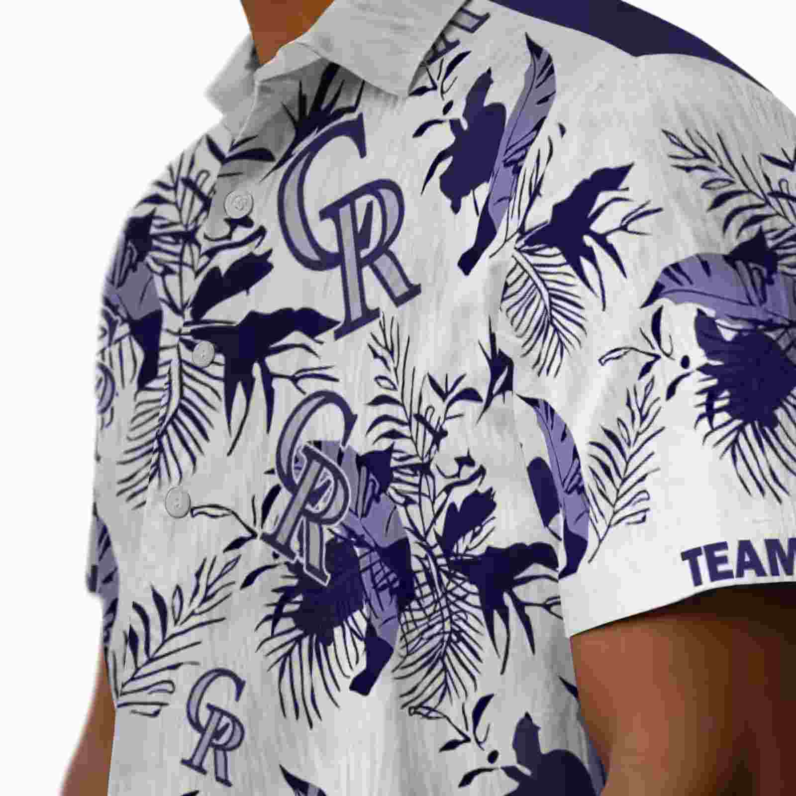 customized colorado rockies botanical theme blue white hawaiian shirt trendy