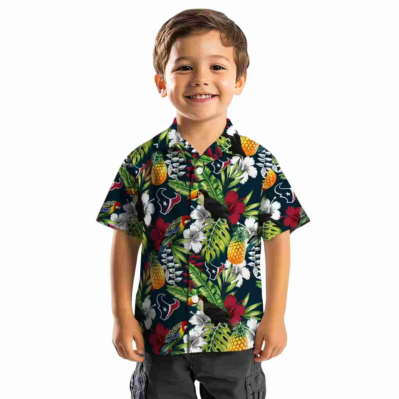 customized houston texans tropical toucan blue green hawaiian shirt top rated