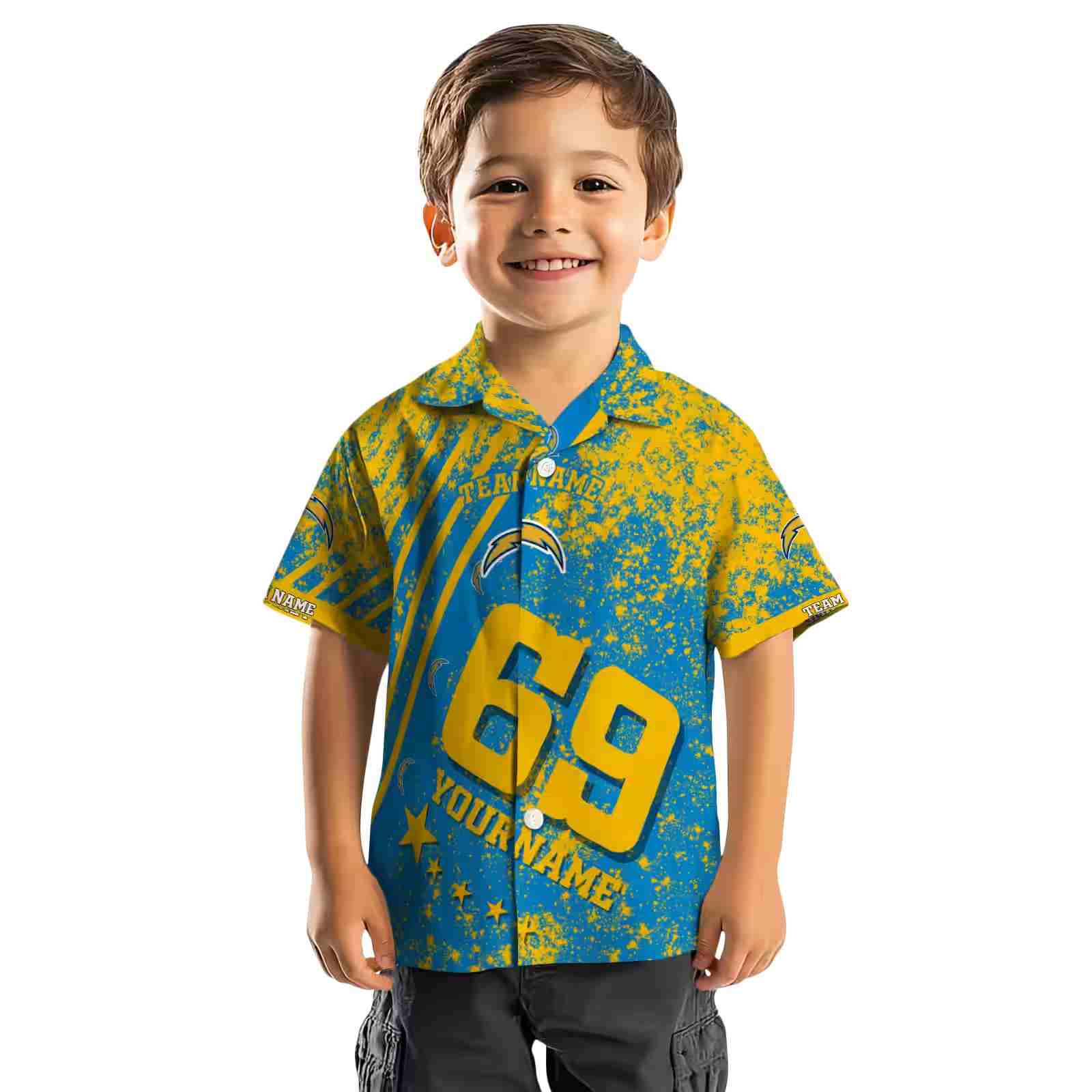 customized los angeles chargers star stripes blue hawaiian shirt top rated