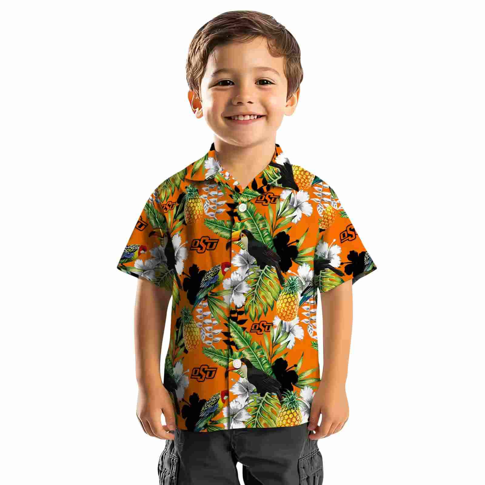 customized oklahoma state cowboys tropical toucan orange green hawaiian shirt top rated