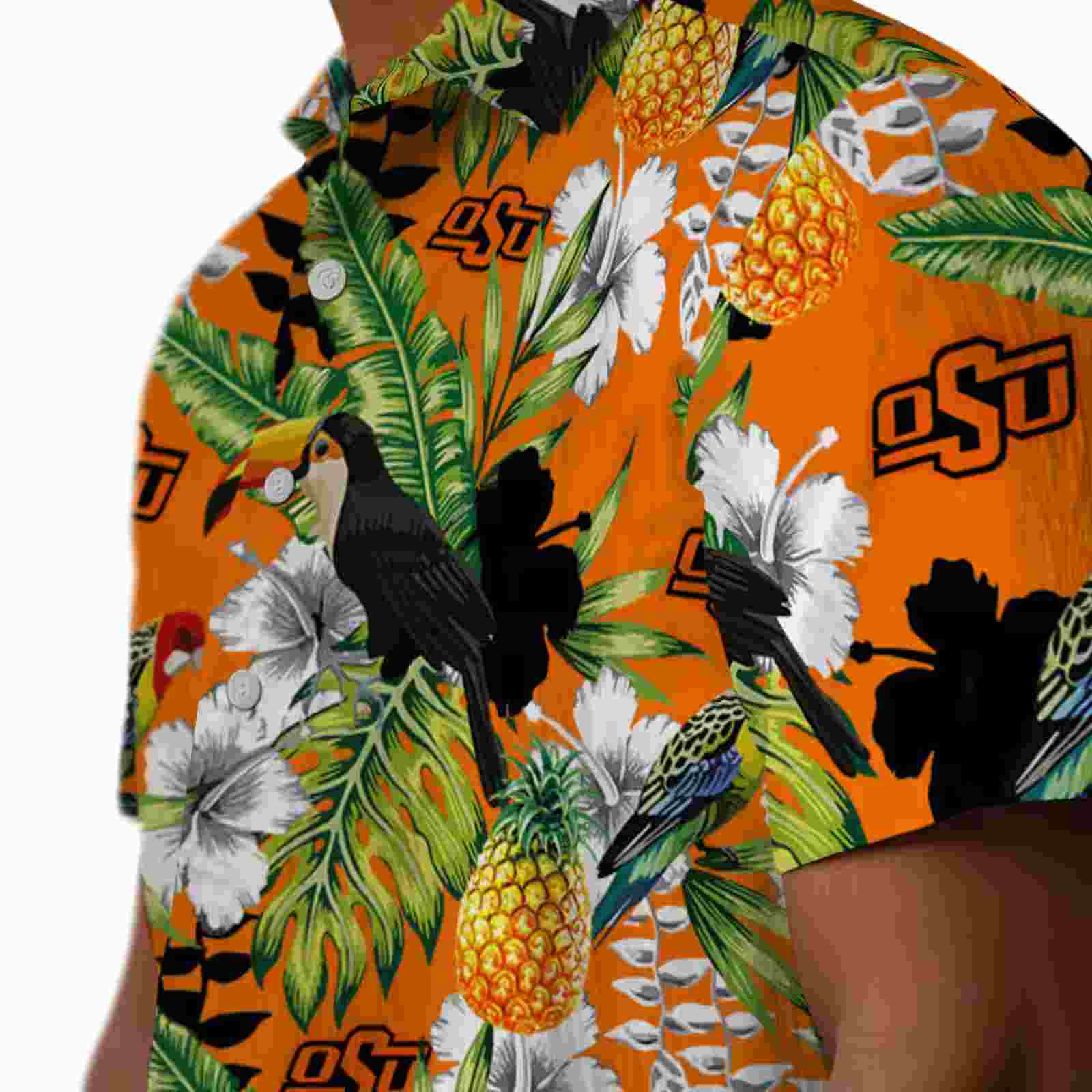 customized oklahoma state cowboys tropical toucan orange green hawaiian shirt trendy