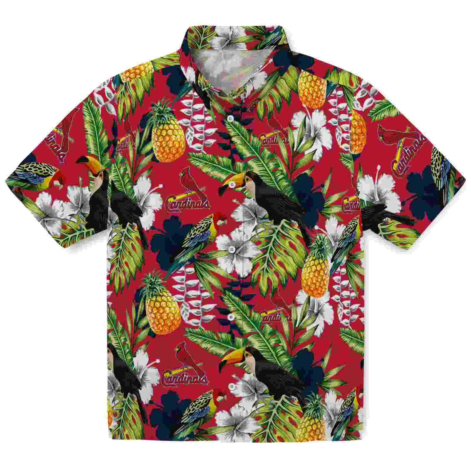 Customized St. Louis Cardinals Tropical Toucan Red Green Hawaiian Shirt