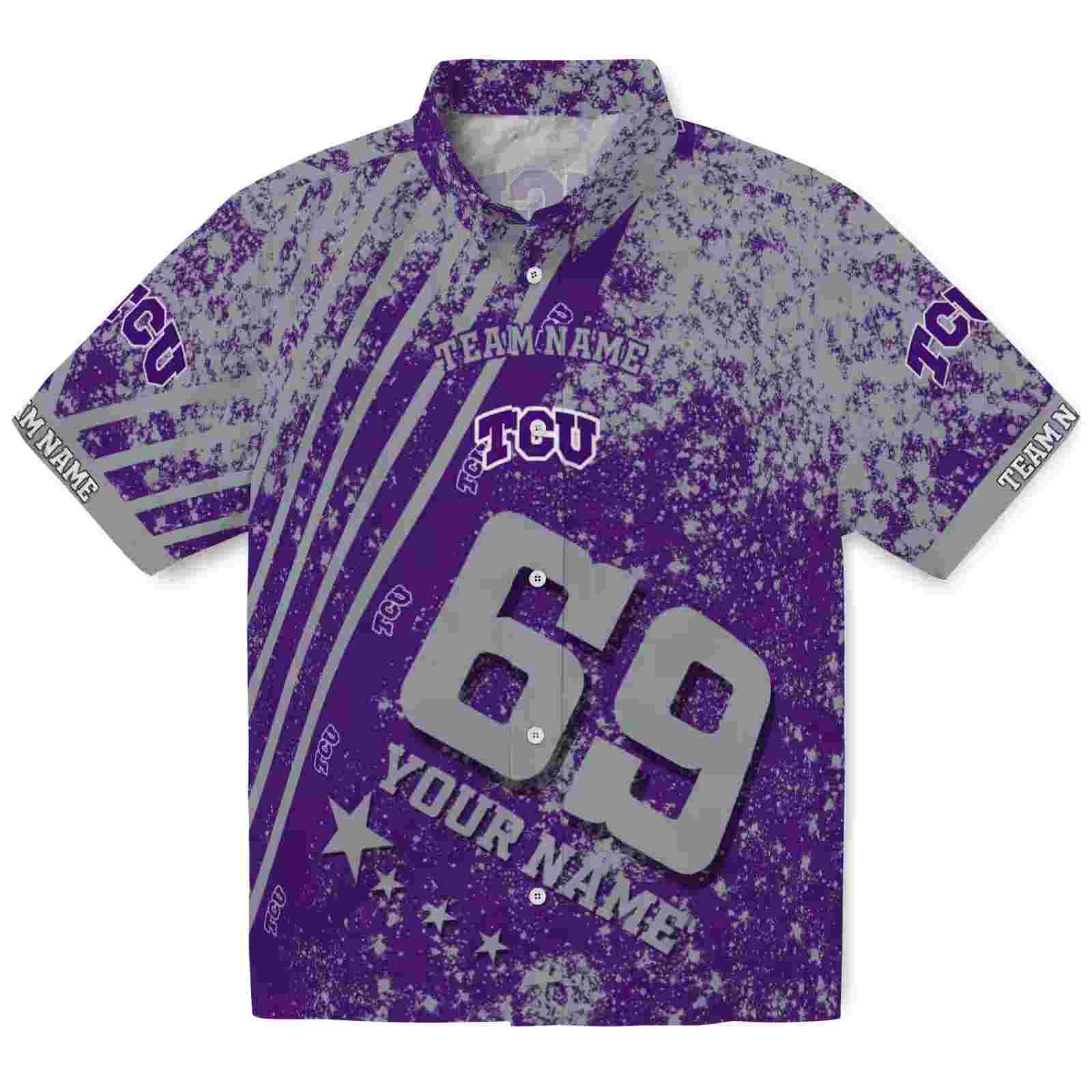 customized tcu horned frogs star stripes purple hawaiian shirt best selling