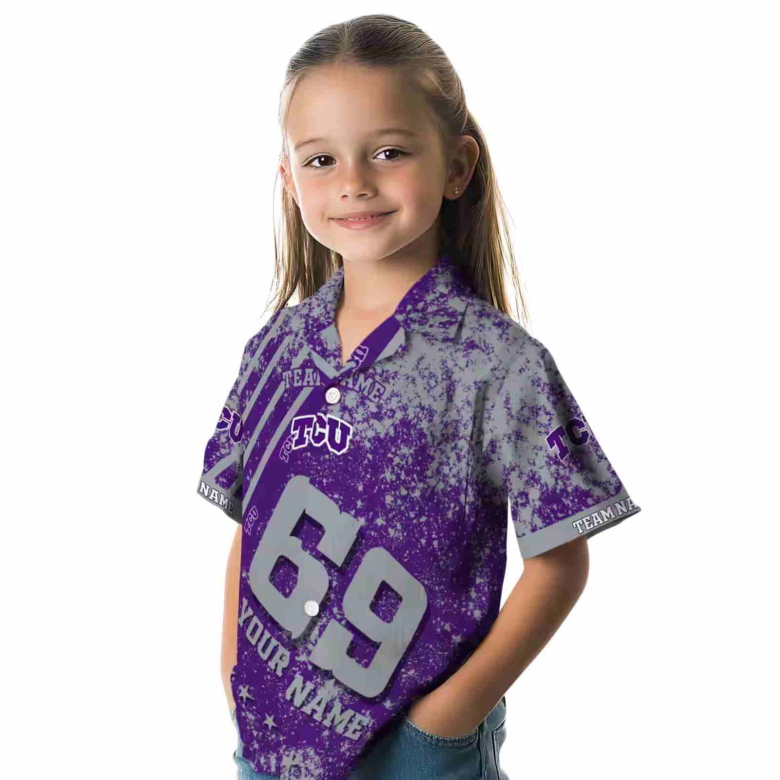 customized tcu horned frogs star stripes purple hawaiian shirt premium grade