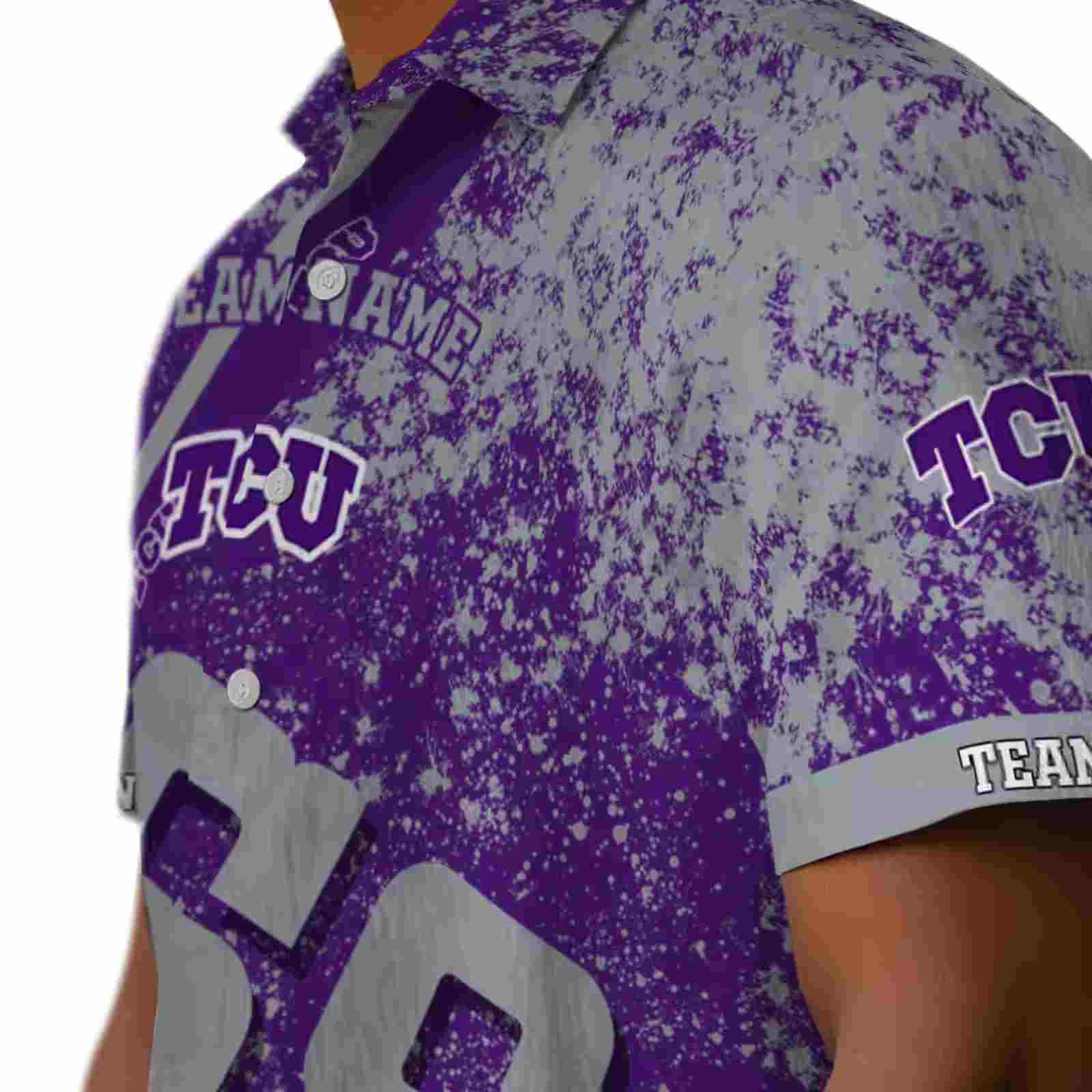 customized tcu horned frogs star stripes purple hawaiian shirt trendy