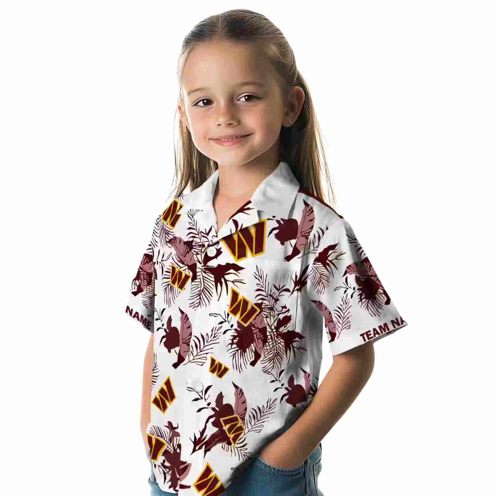 customized washington commanders botanical theme burgundy white hawaiian shirt premium grade