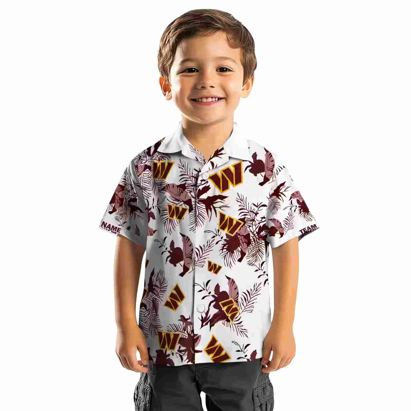 customized washington commanders botanical theme burgundy white hawaiian shirt top rated