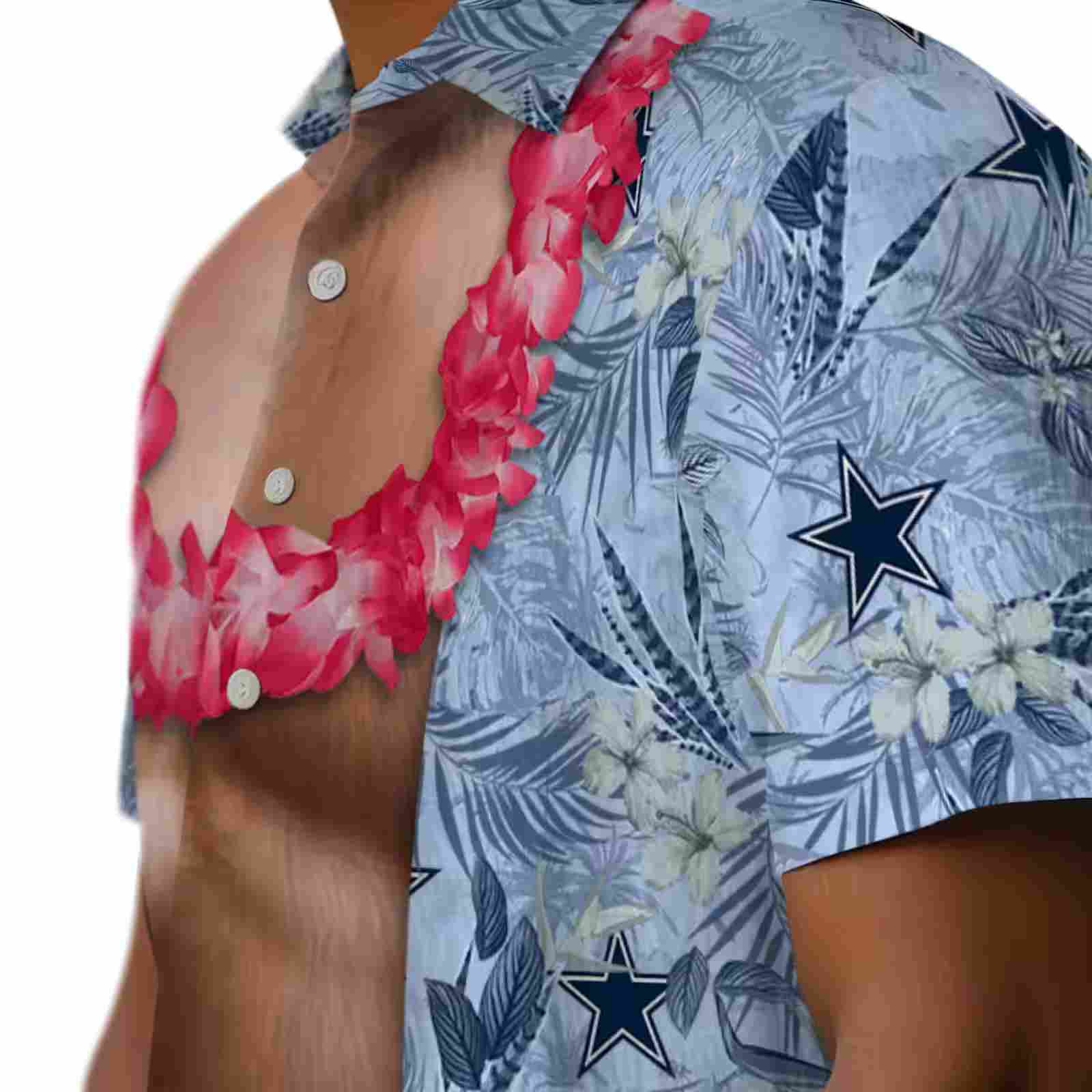 dallas cowboys chest illusion blue hawaiian shirt trendy