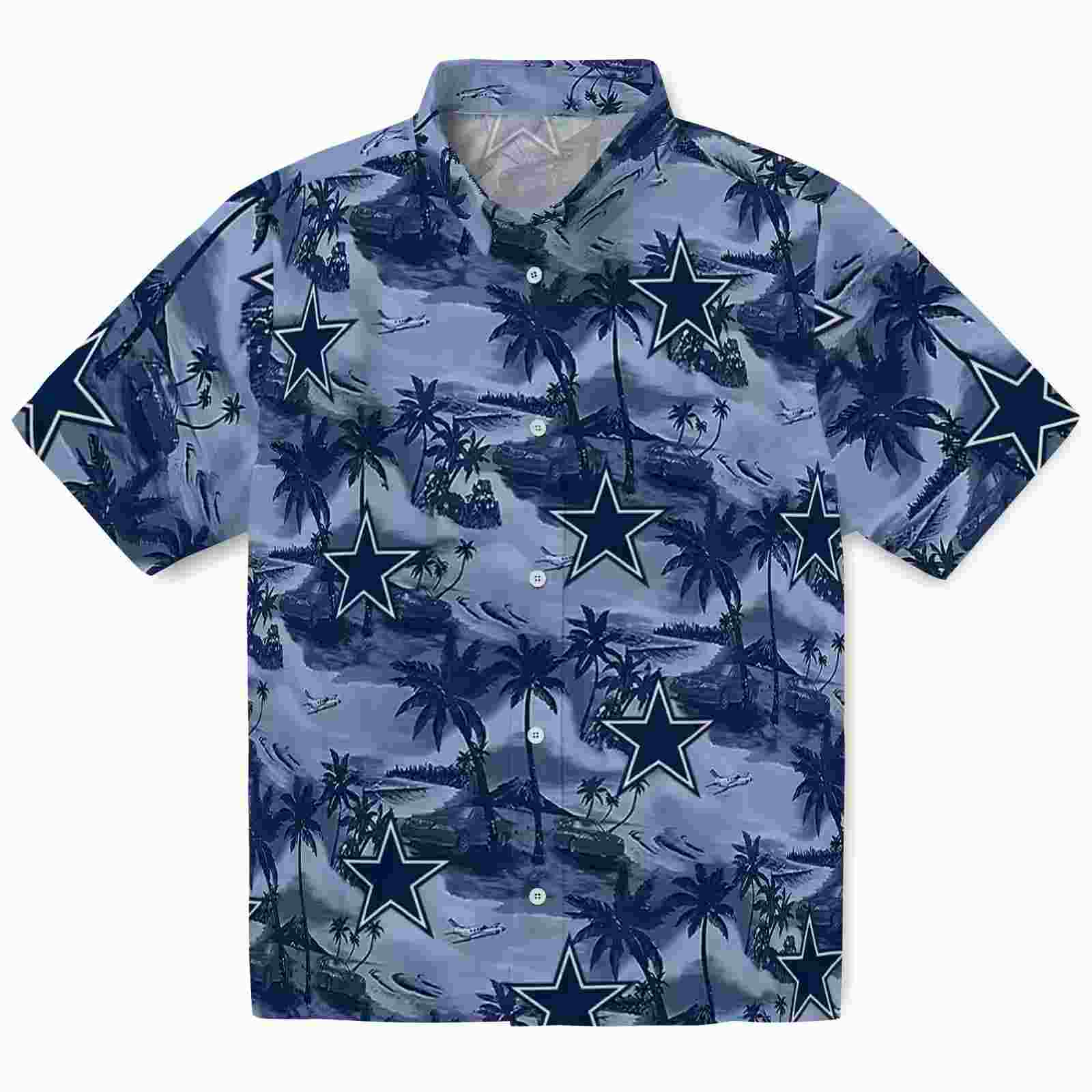 Dallas Cowboys Coastal Palms Blue Hawaiian Shirt