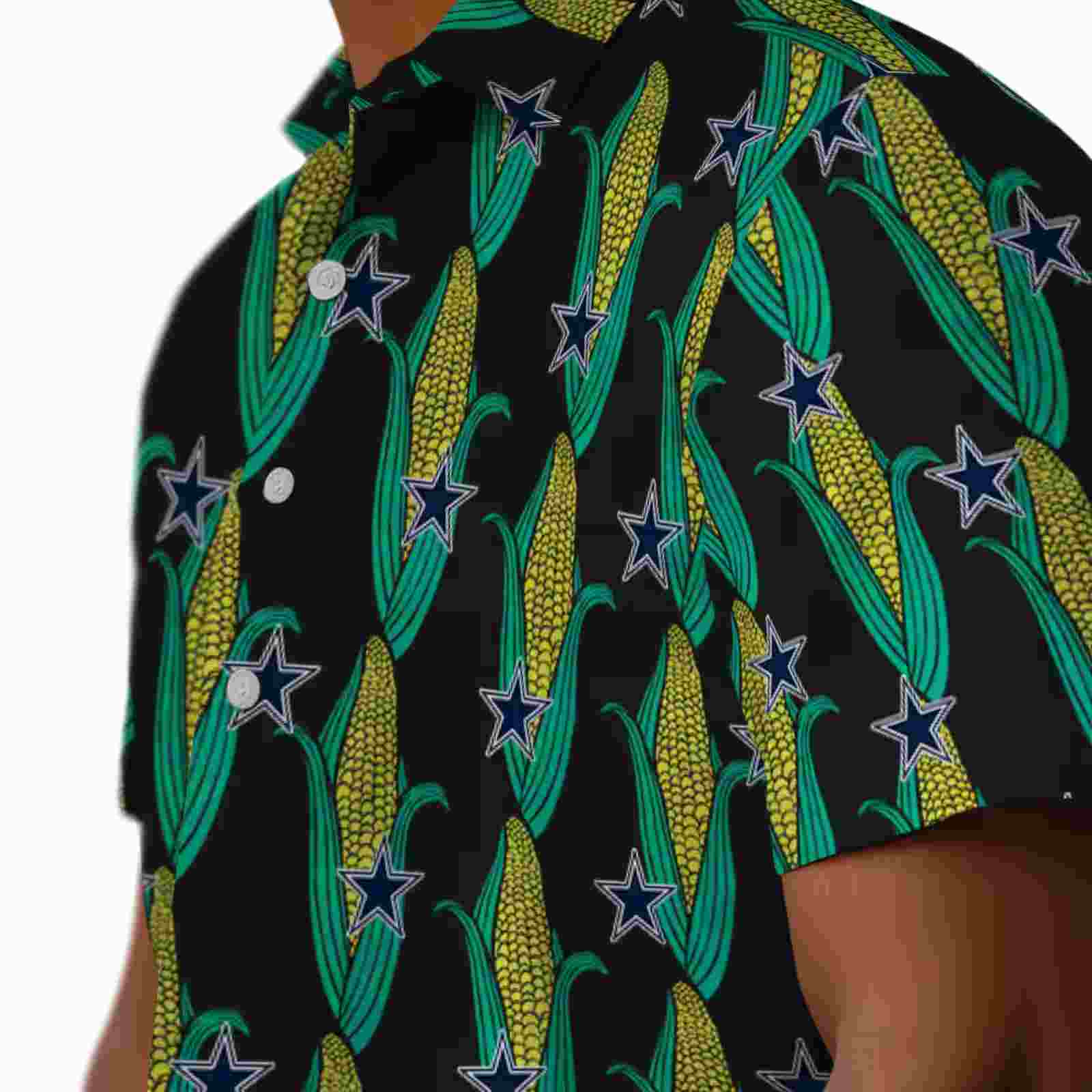 dallas cowboys corn motifs black green hawaiian shirt trendy