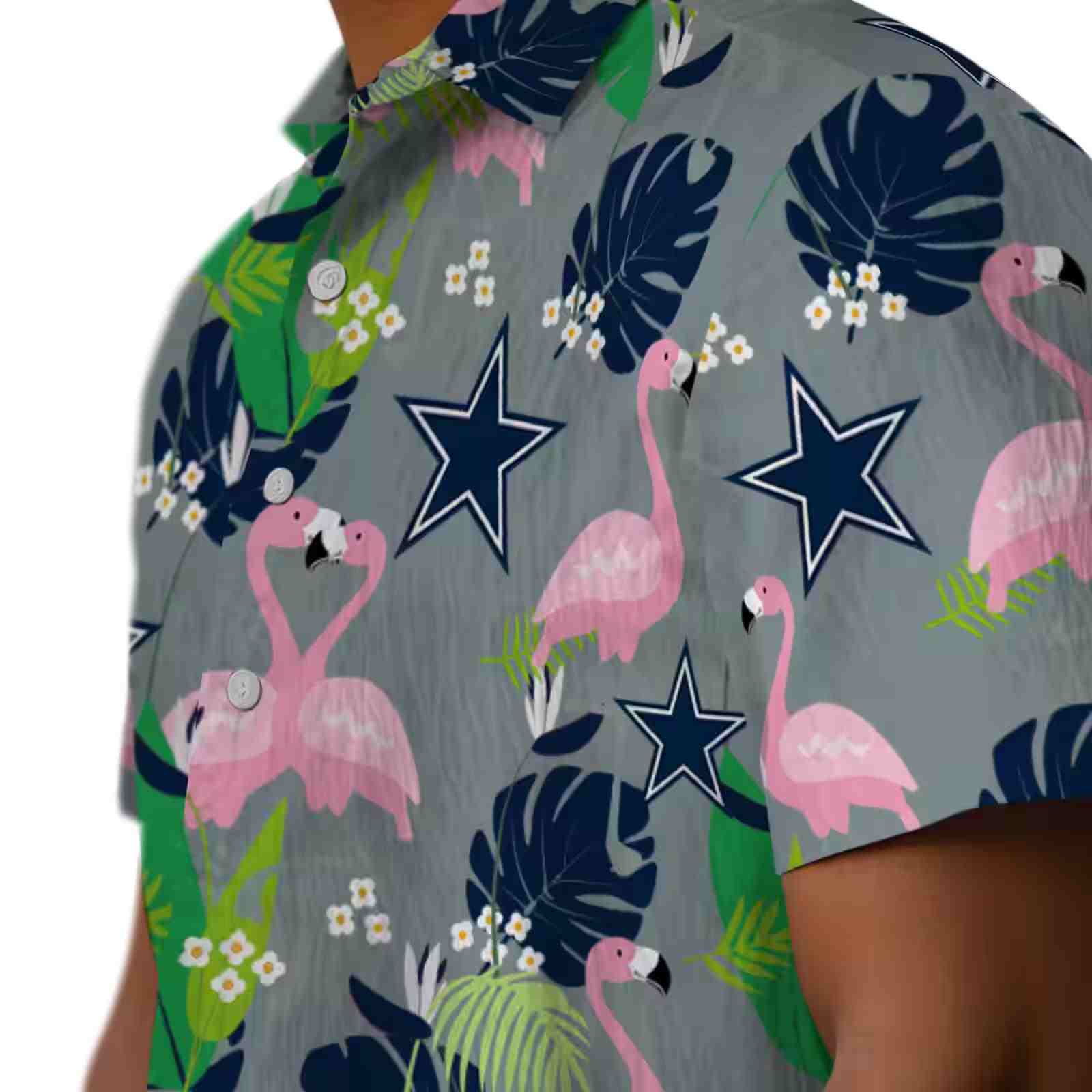 dallas cowboys flamingo foliage blue green hawaiian shirt trendy