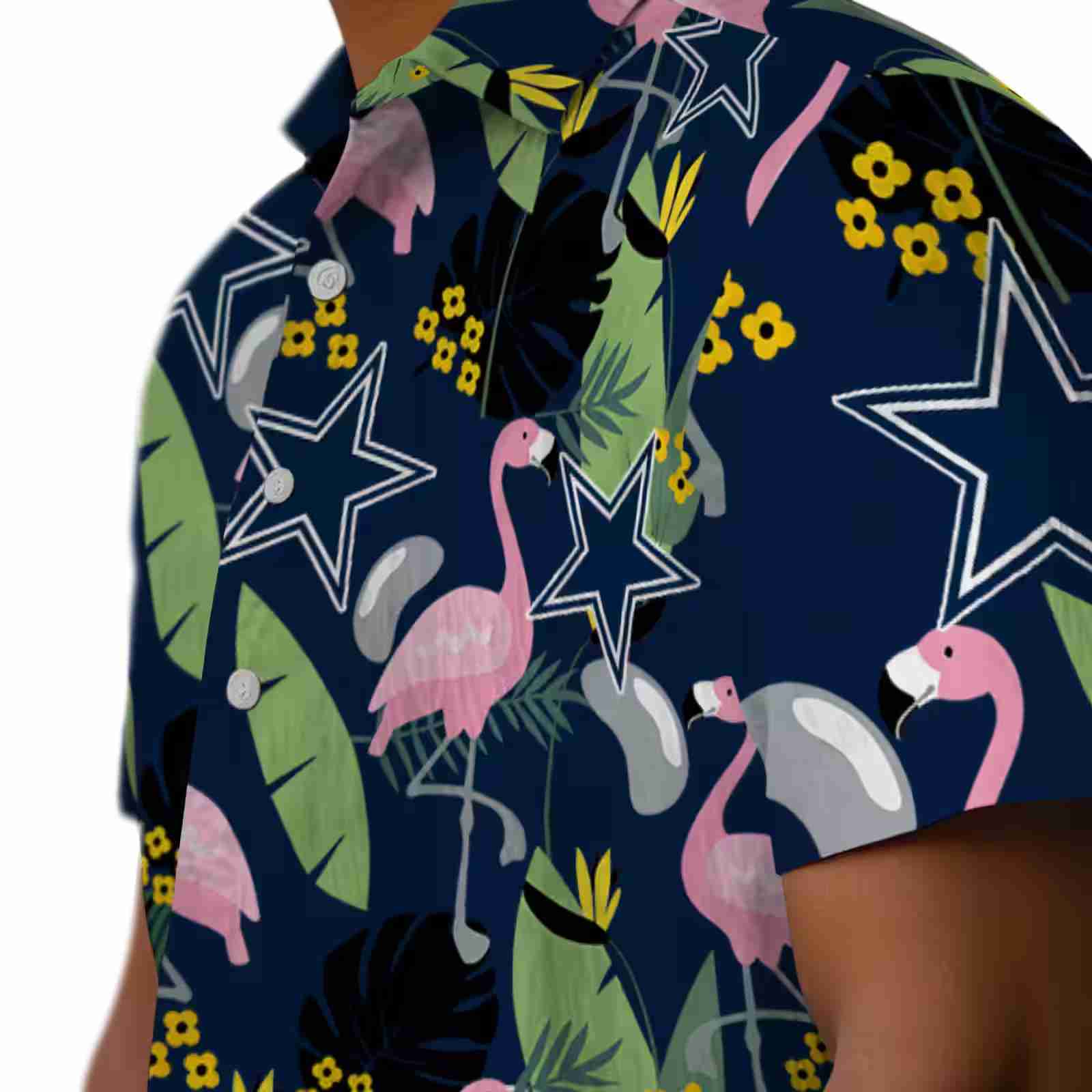 dallas cowboys flamingo leaves blue hawaiian shirt trendy