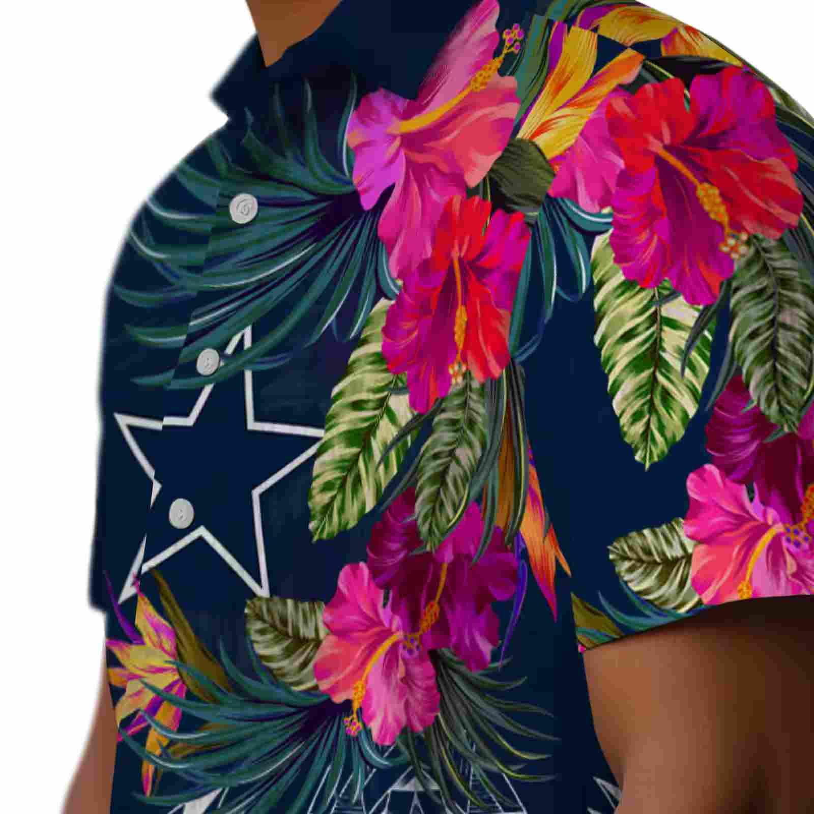 dallas cowboys floral polynesian blue hawaiian shirt trendy