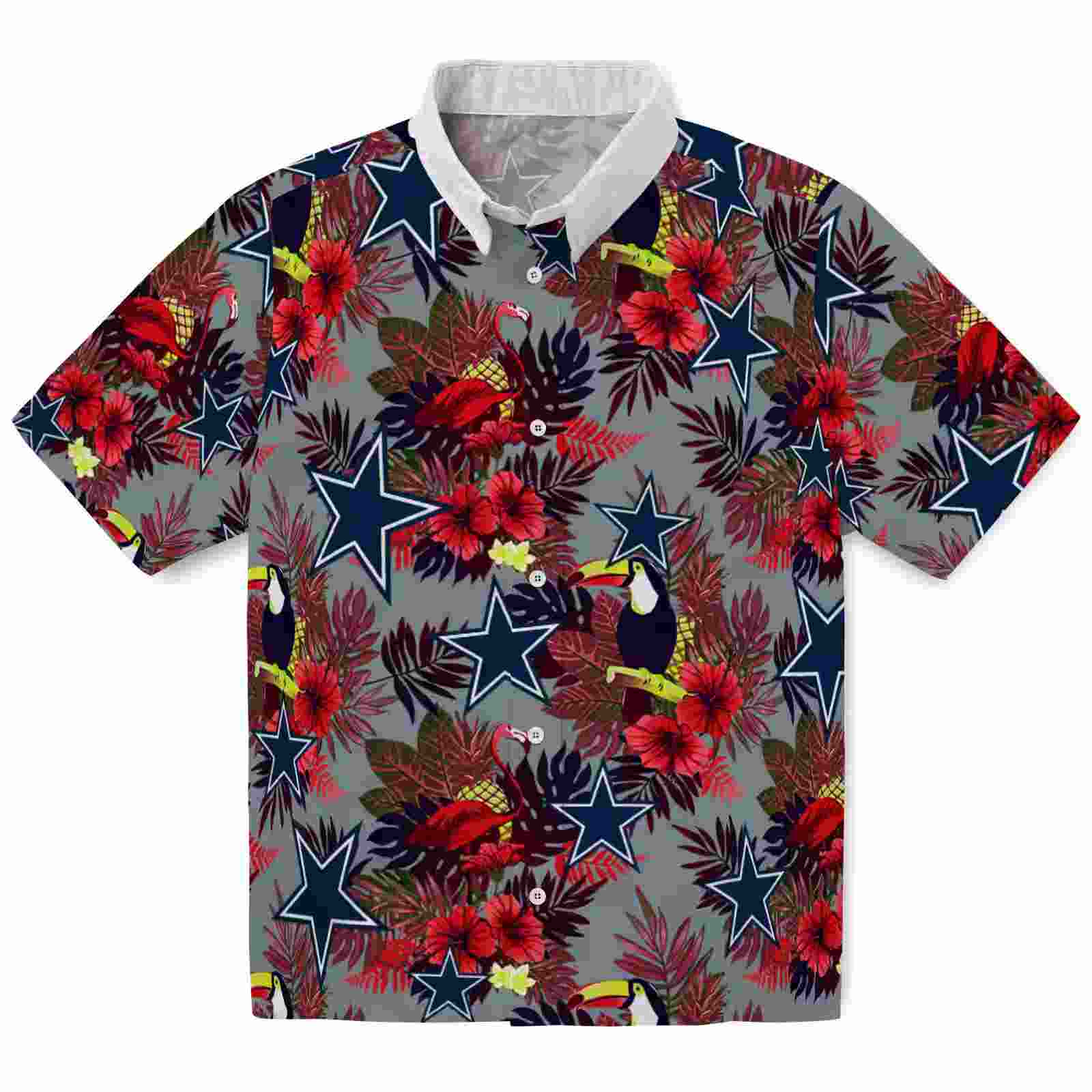 dallas cowboys floral toucan blue red hawaiian shirt best selling