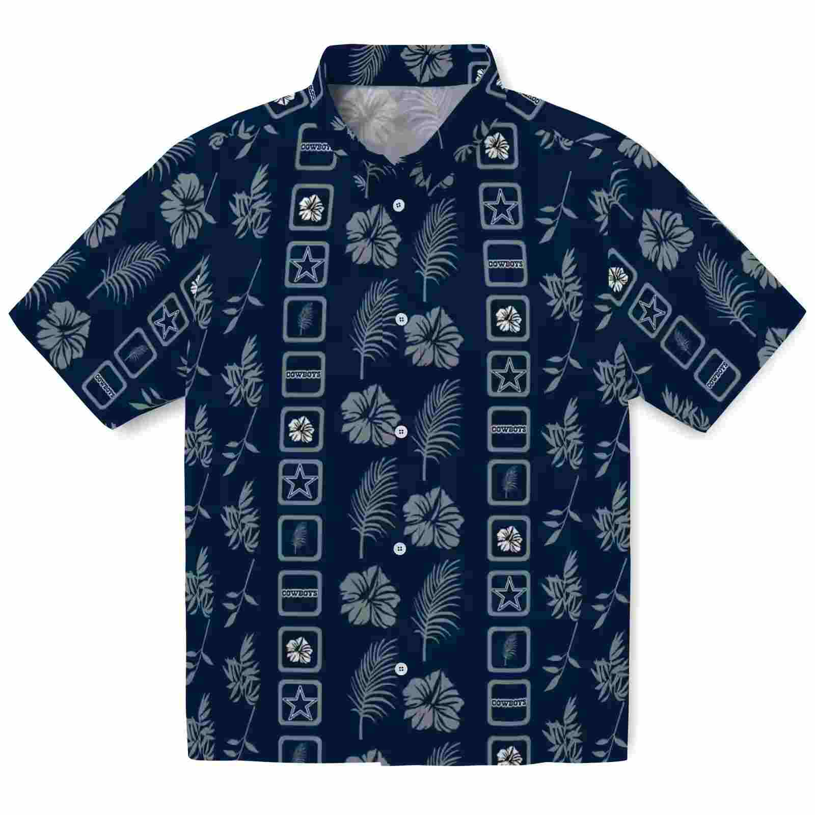 Dallas Cowboys Framed Floral Blue Hawaiian Shirt