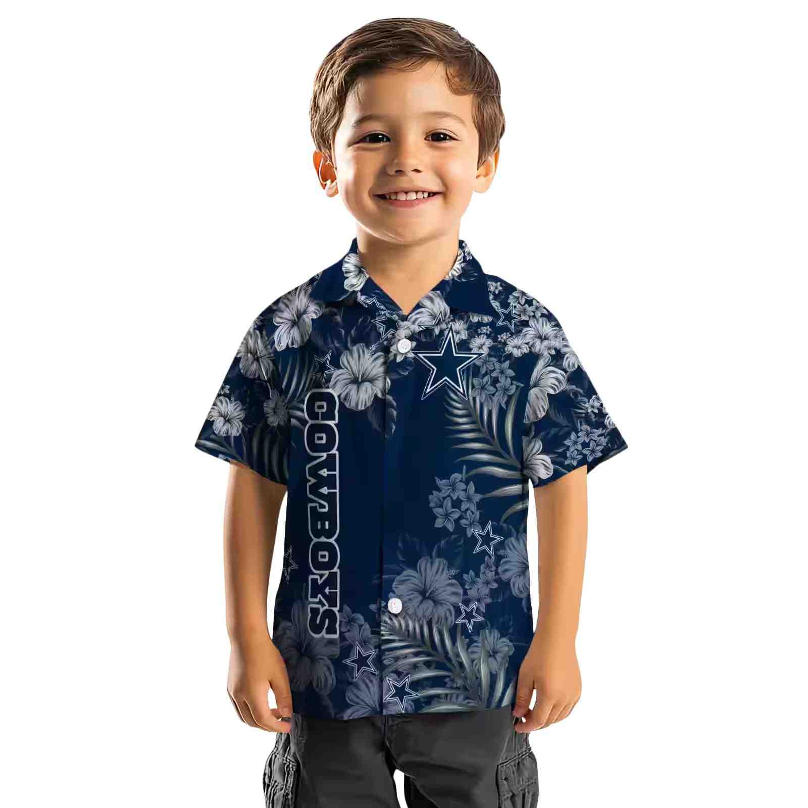 dallas cowboys hibiscus print blue hawaiian shirt top rated