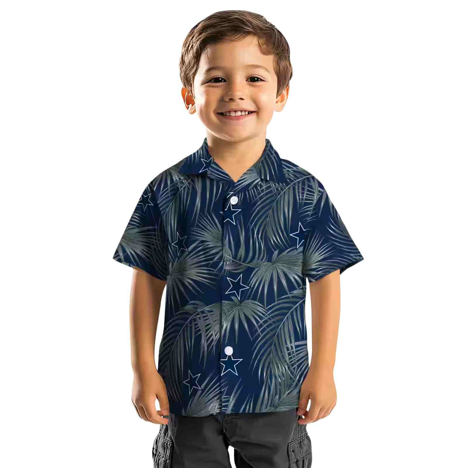 dallas cowboys leafy palms blue hawaiian shirt top rated