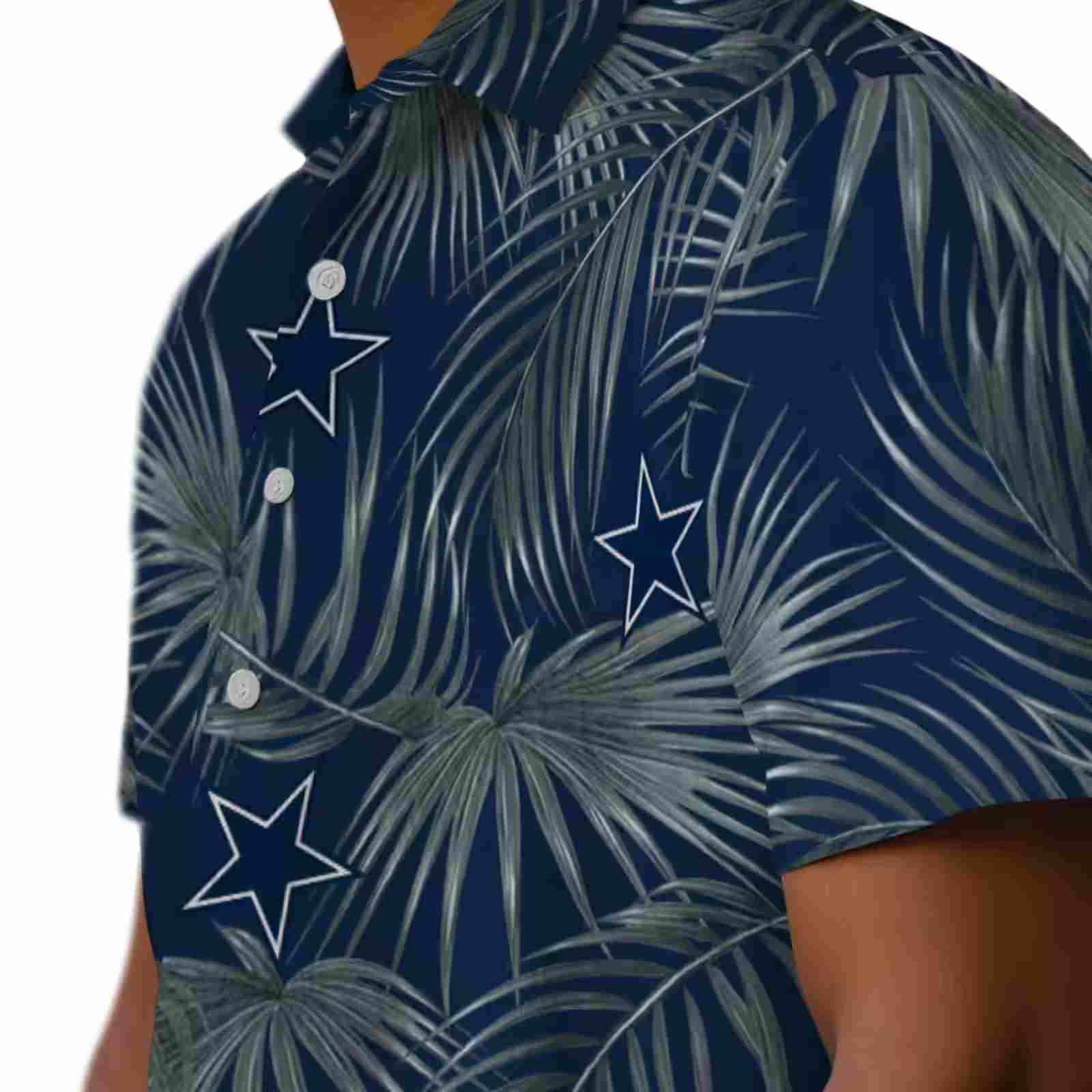 dallas cowboys leafy palms blue hawaiian shirt trendy