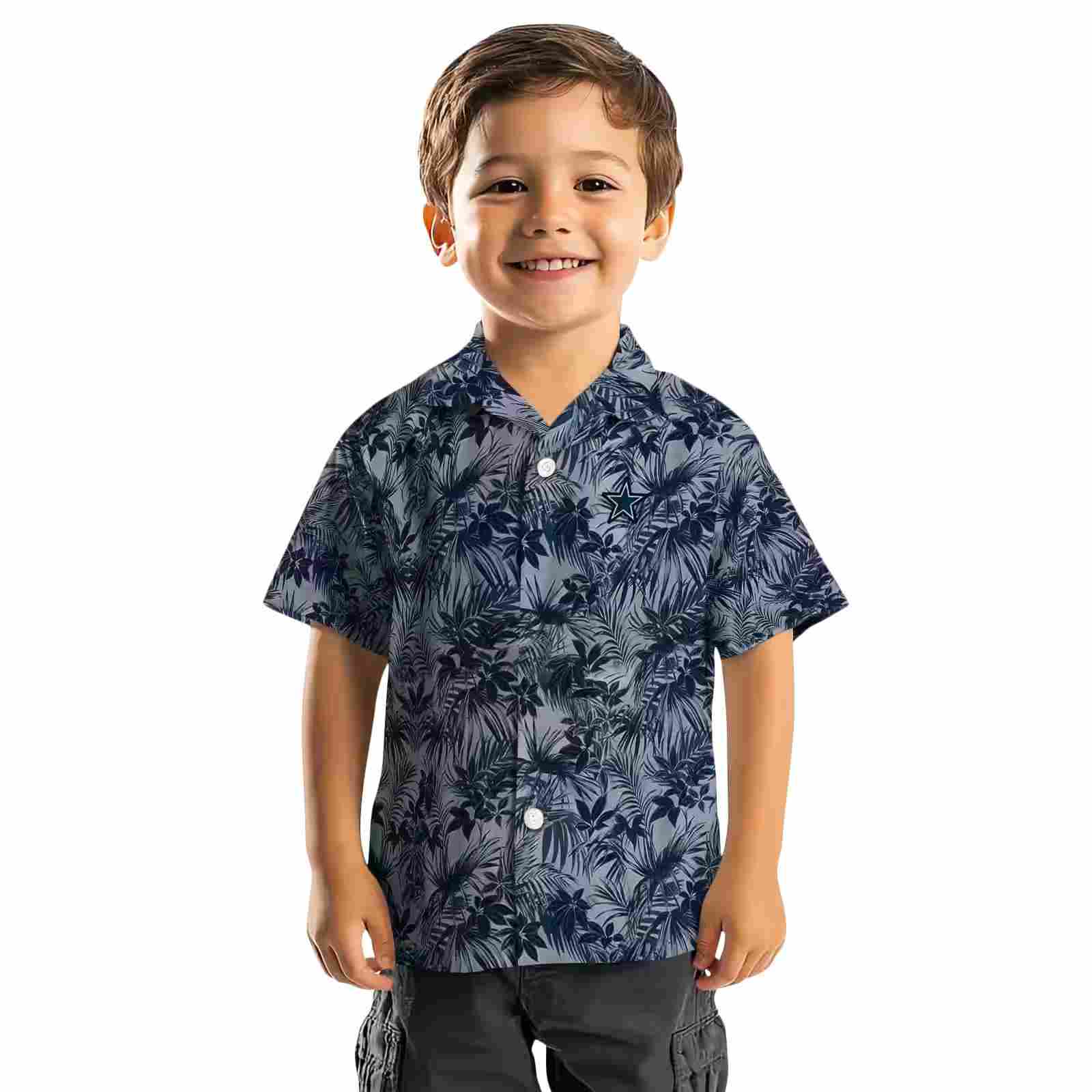 dallas cowboys leafy pattern blue hawaiian shirt top rated