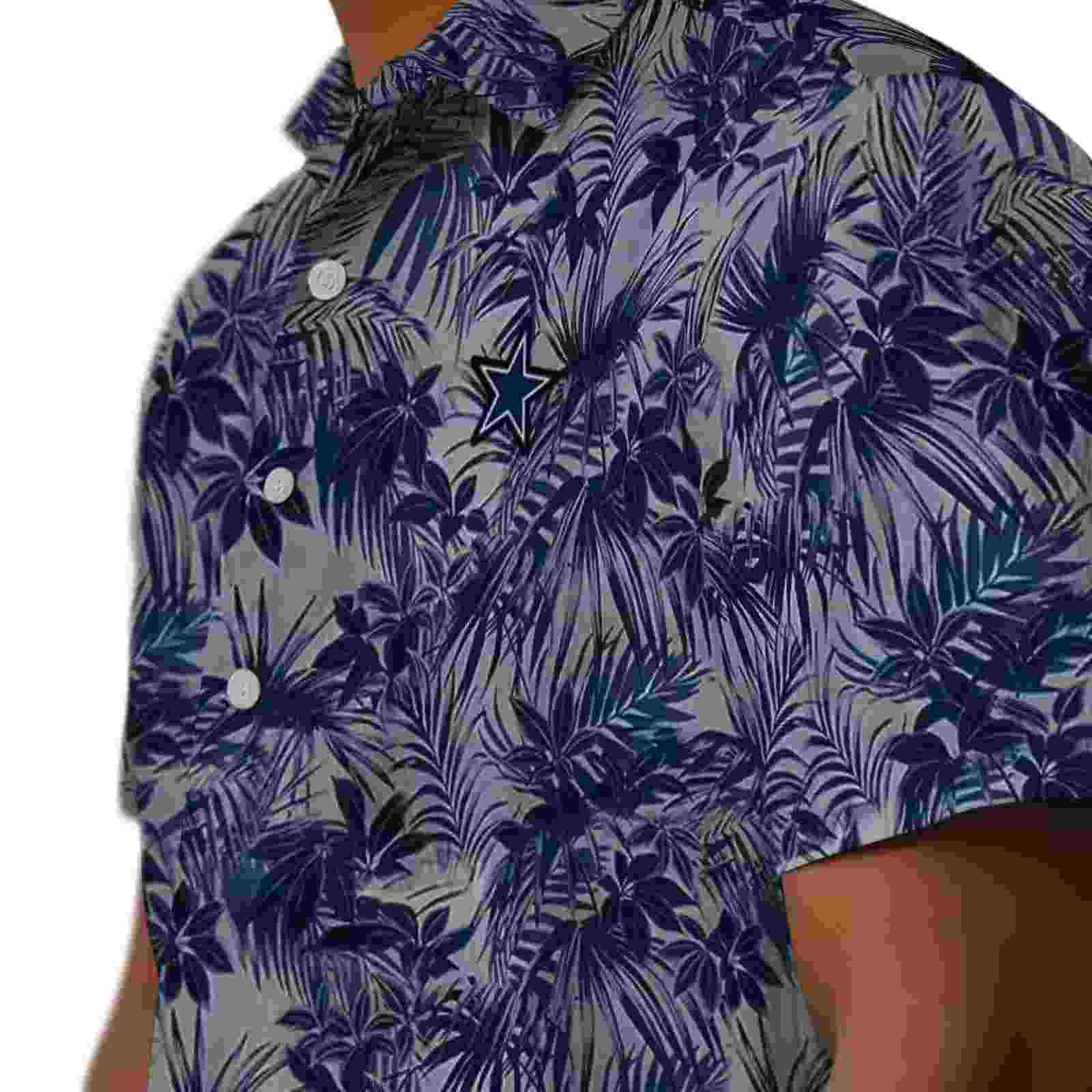 dallas cowboys leafy pattern blue hawaiian shirt trendy