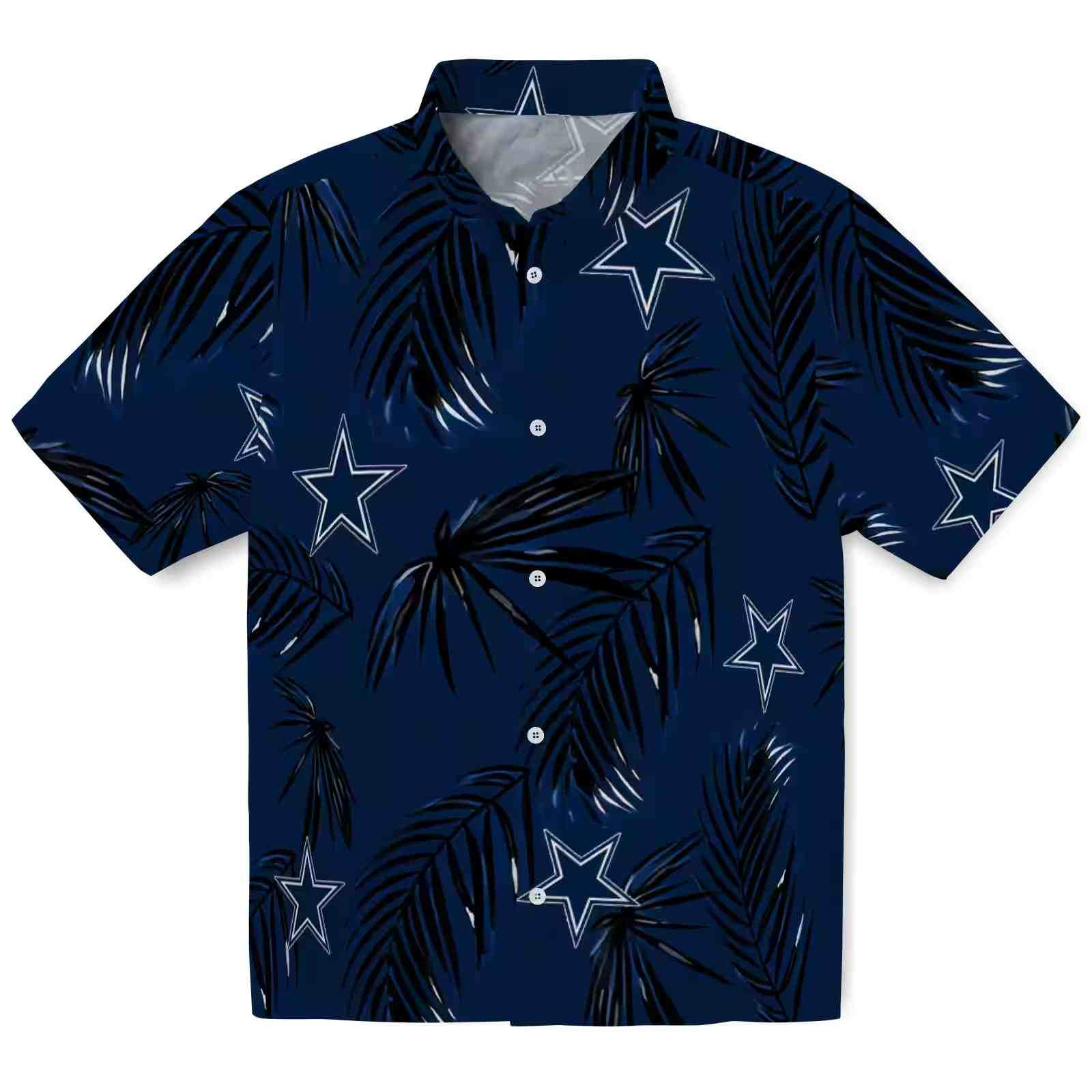 Dallas Cowboys Palm Leaf Blue Hawaiian Shirt