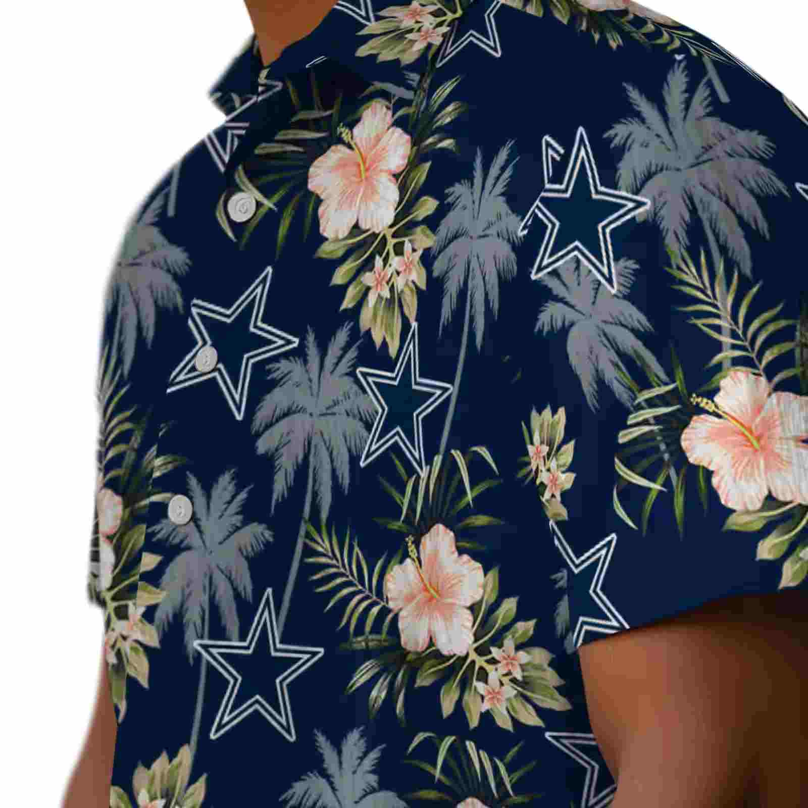 dallas cowboys palm tree flower blue hawaiian shirt trendy