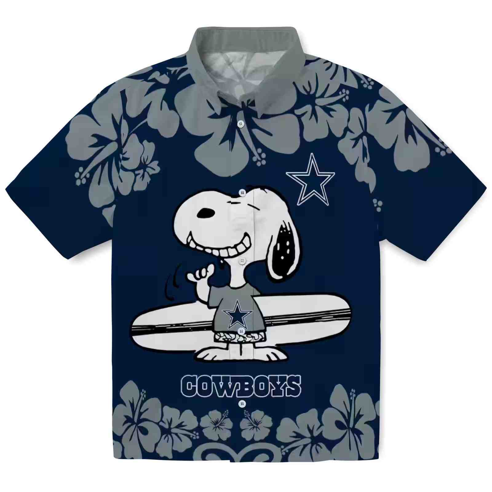 Dallas Cowboys Snoopy Surf Blue White Hawaiian Shirt