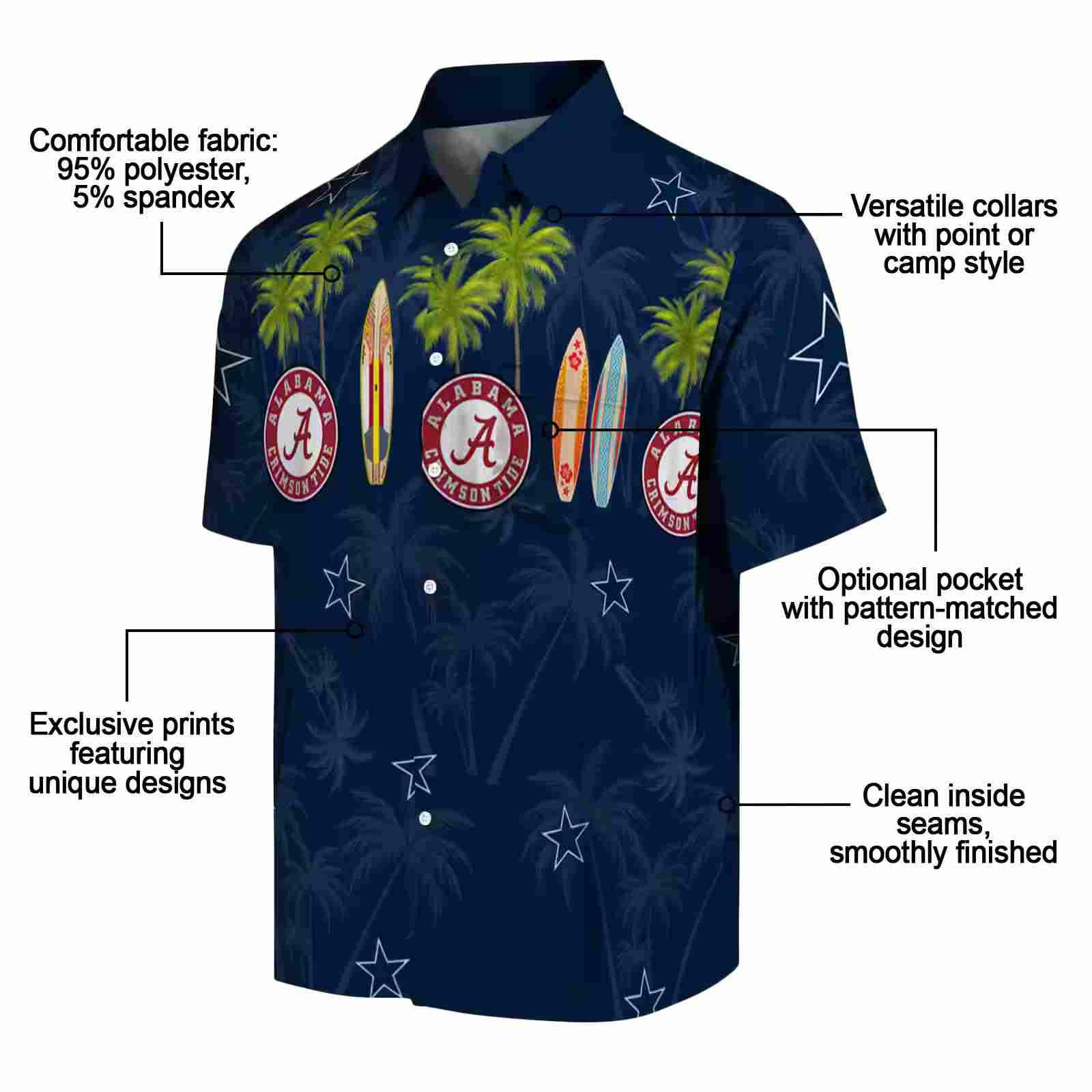 dallas cowboys surfboard palm blue hawaiian shirt new arrival