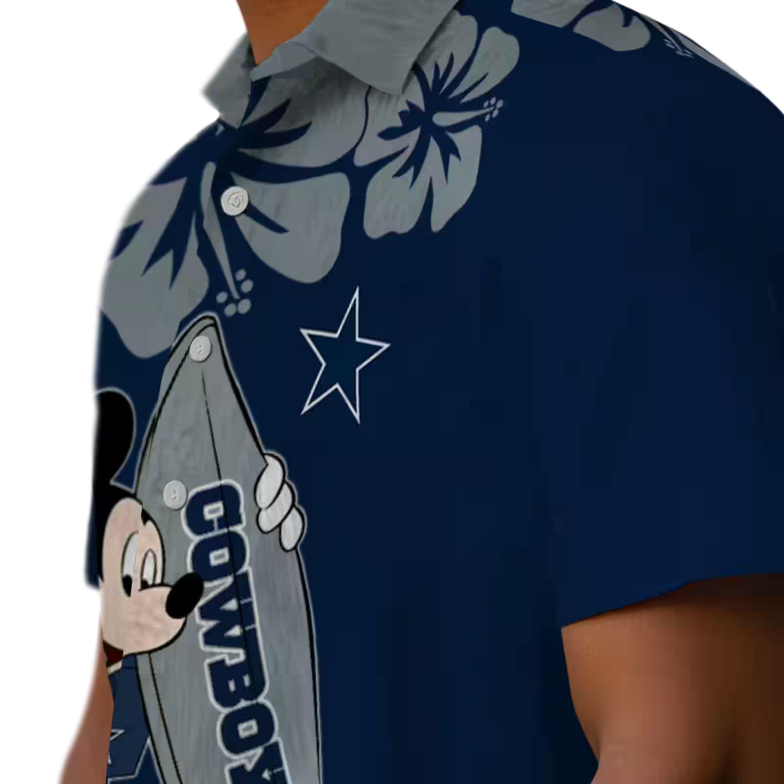 dallas cowboys surfing mickey blue hawaiian shirt trendy