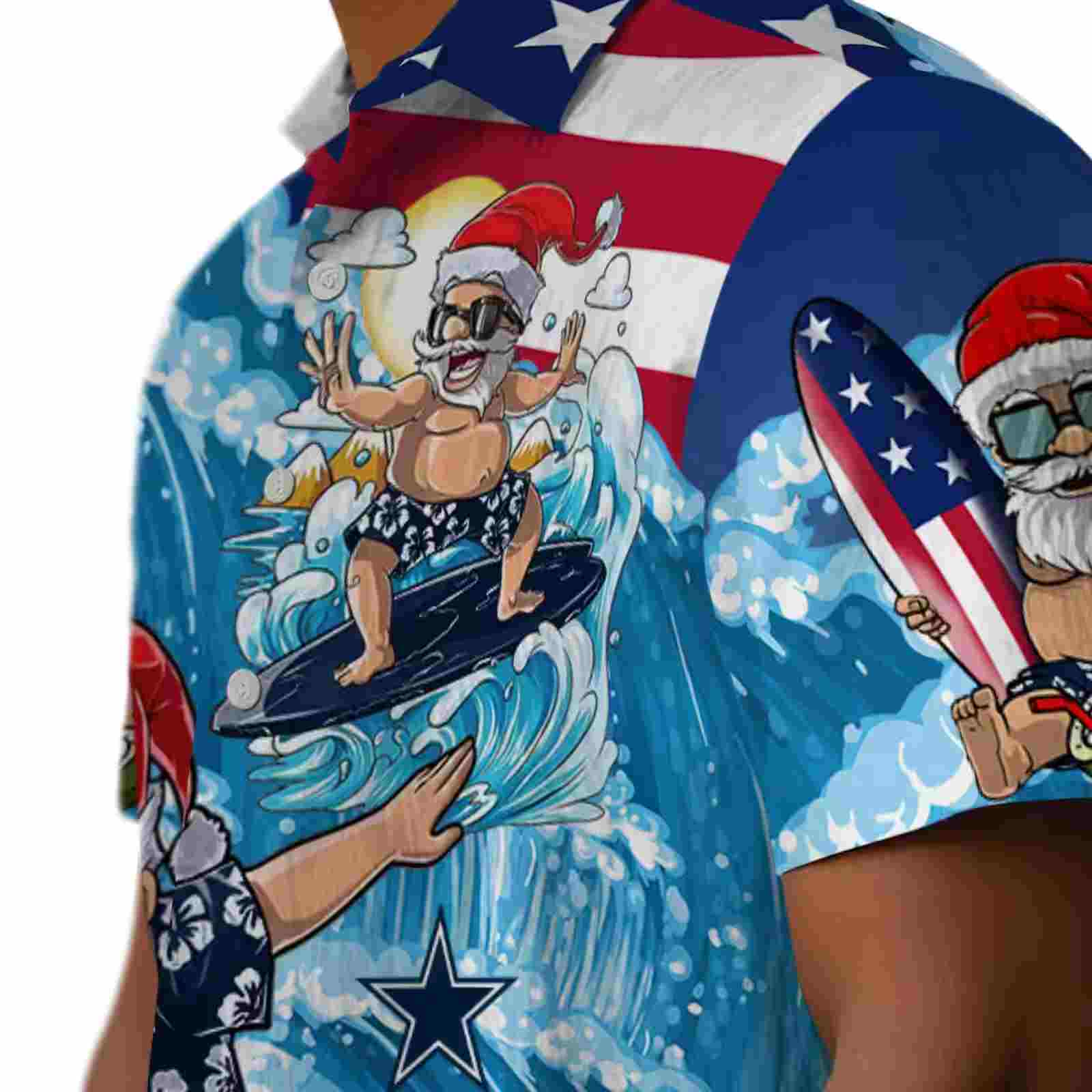 dallas cowboys surfing santa blue hawaiian shirt trendy